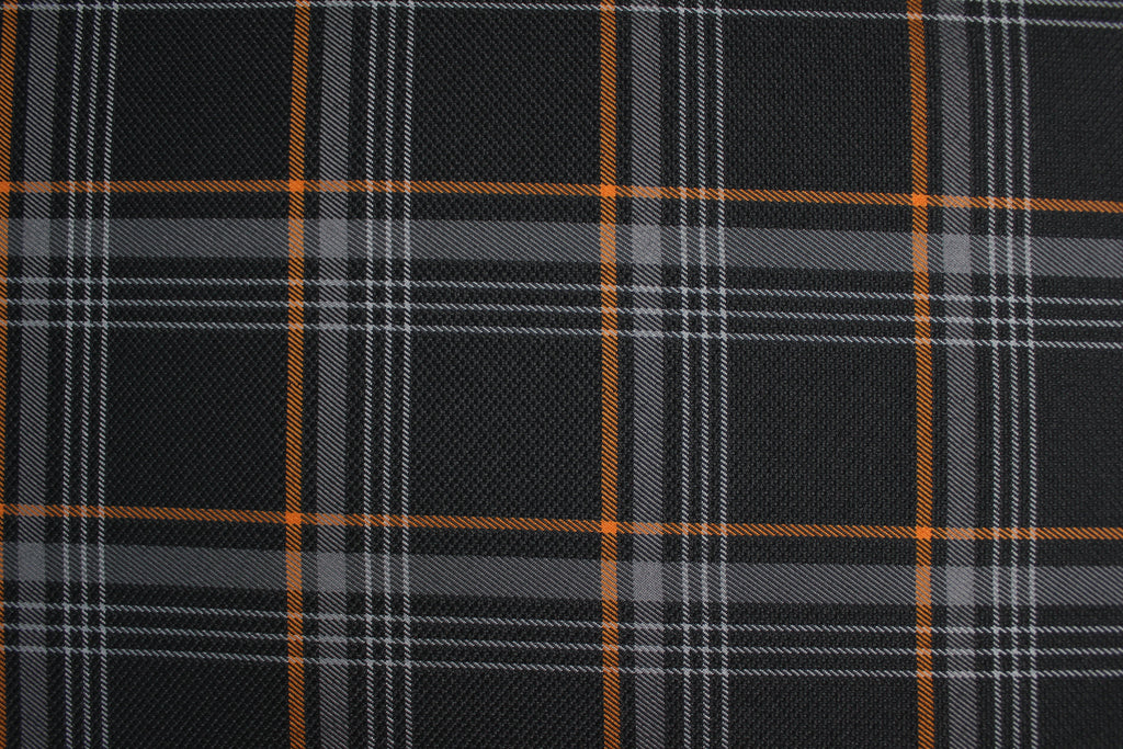 Tecido xadrez laranja GTI para estofos de automóveis - VW Golf MK7 - Espuma confortável de 3,5 mm - 150 cm - Tartan - Ideal para bancos, interior e automóvel