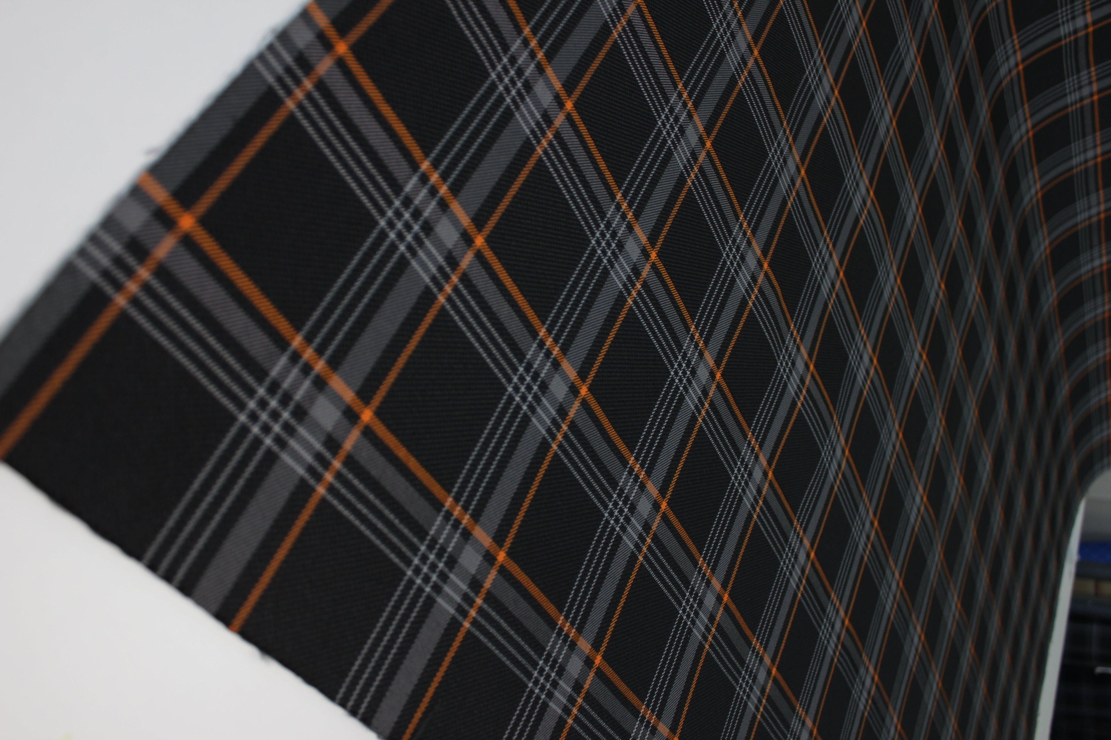 GTI Orange Plaid Car Upholstery Fabric - VW Golf MK7- 3.5mm Comfort Foam - 59" - 150CM - Tartan - Ideal for Seat, Interior, Automobile
