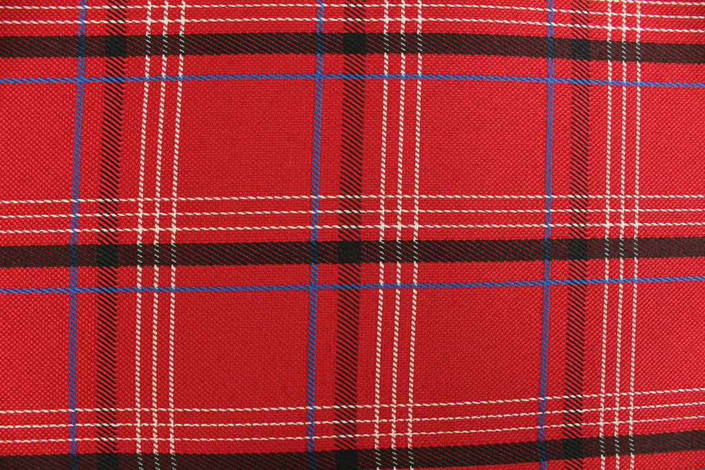 GTI Red Blue Plaid Car Upholstery Fabric - VW Golf MK7- 3.5mm Comfort Foam - 59" - 150CM - Tartan Chic - Ideal for Seat, Interior, Automobile