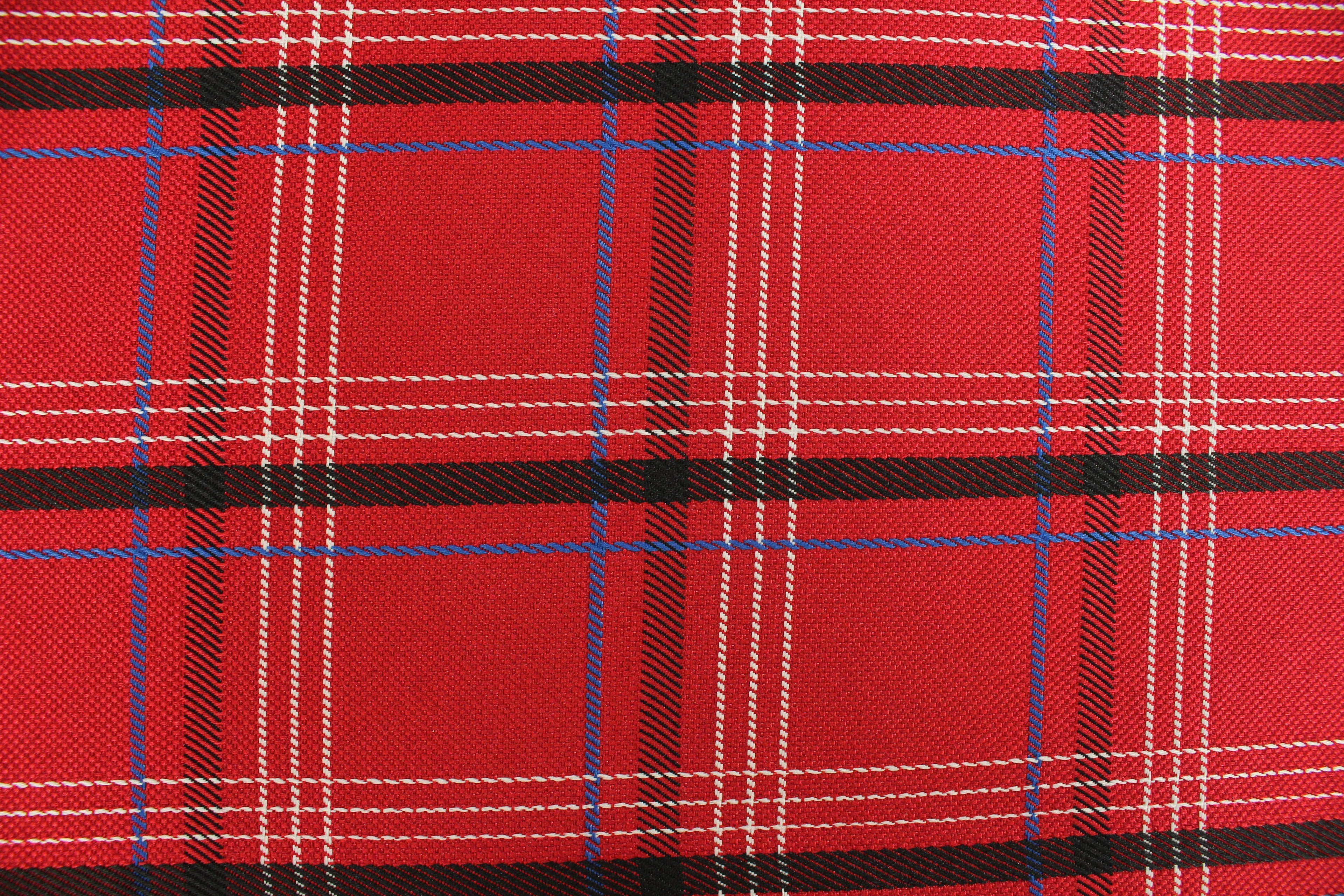 GTI Red Blue Plaid Car Upholstery Fabric - VW Golf MK7- 3.5mm Comfort Foam - 59" - 150CM - Tartan Chic - Ideal for Seat, Interior, Automobile