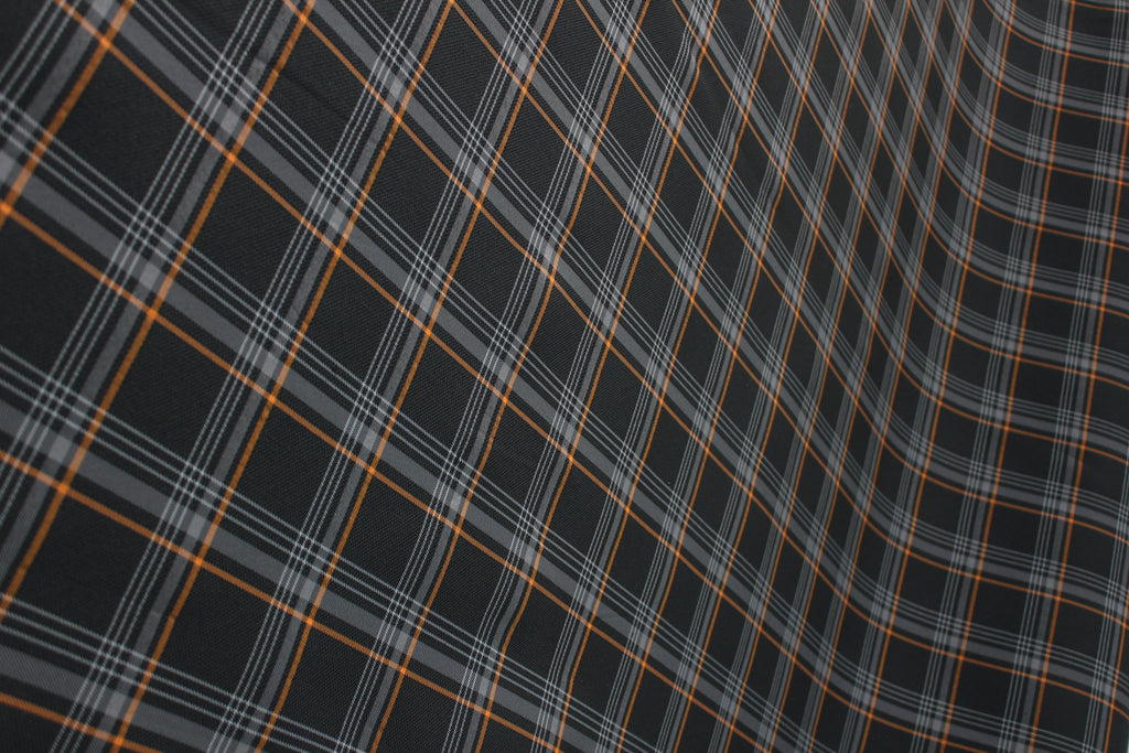 Tecido xadrez laranja GTI para estofos de automóveis - VW Golf MK7 - Espuma confortável de 3,5 mm - 150 cm - Tartan - Ideal para bancos, interior e automóvel