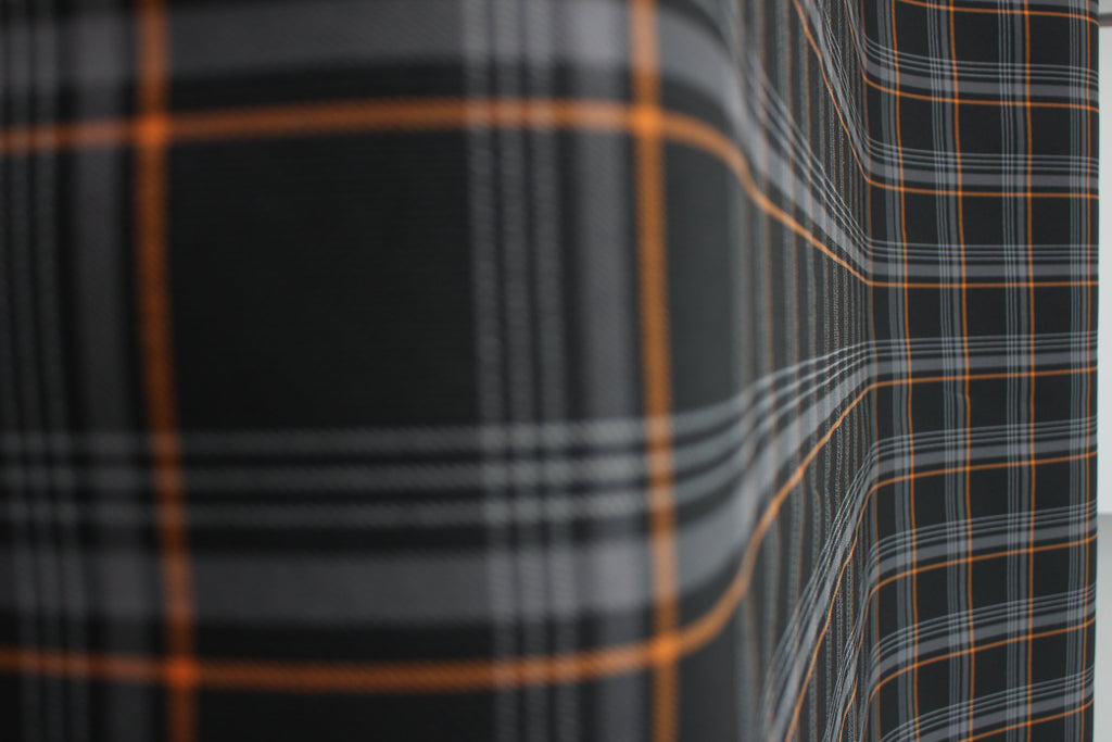 Tecido xadrez laranja GTI para estofos de automóveis - VW Golf MK7 - Espuma confortável de 3,5 mm - 150 cm - Tartan - Ideal para bancos, interior e automóvel