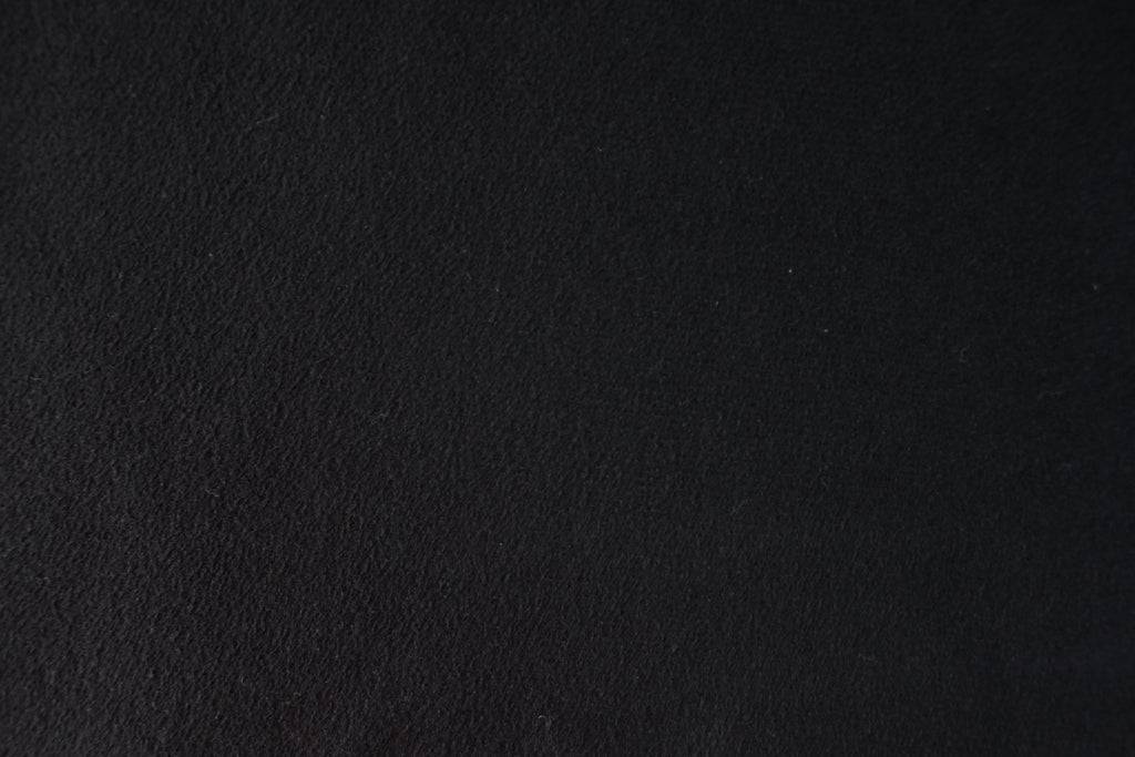 Tela de gamuza negra para tapizado de techo con respaldo de espuma y fieltro, 150 cm (59") de ancho. Realza el interior de tu coche | Ideal para tapicería y techo corredizo.