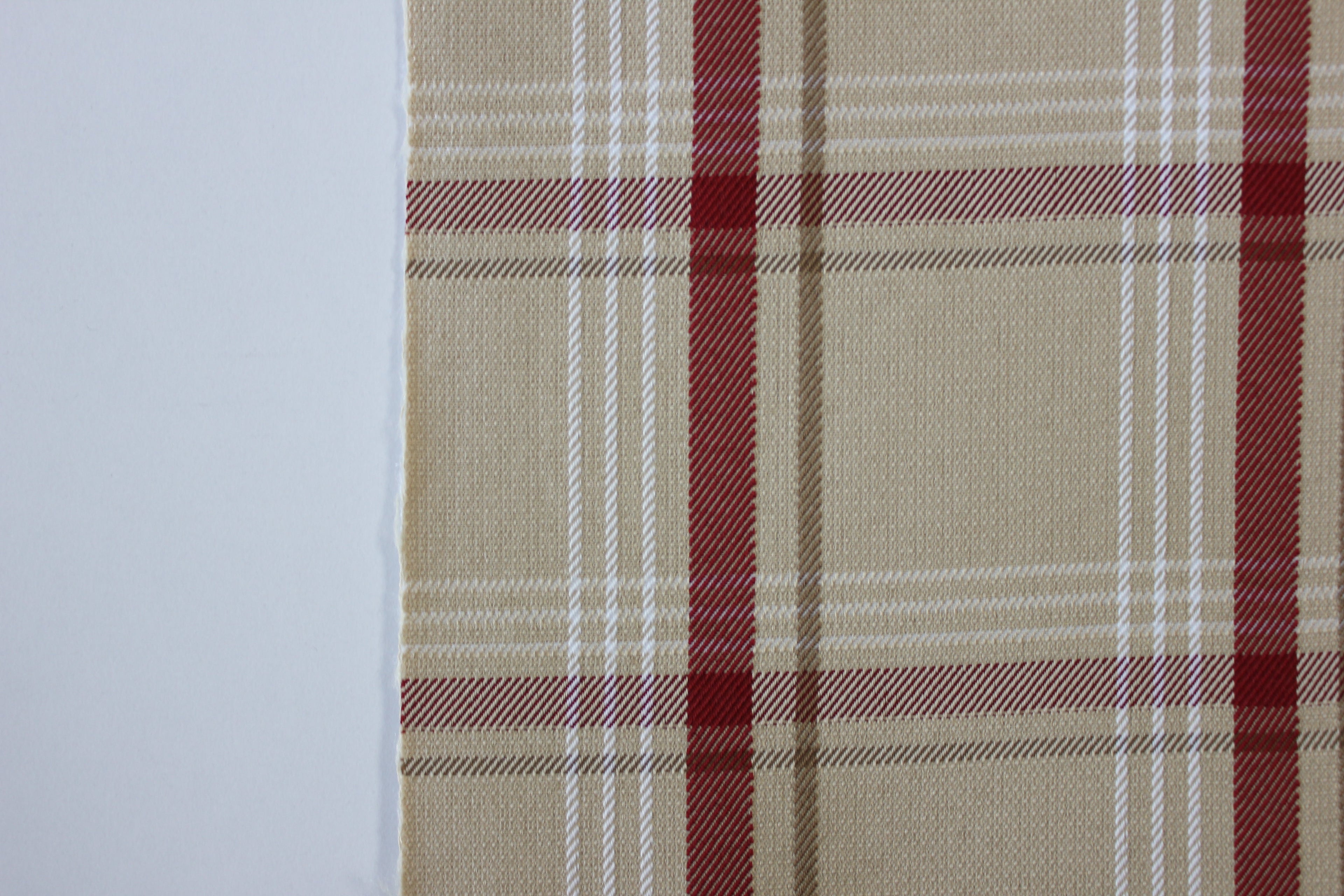 GTI Beige Plaid Car Upholstery Fabric - VW Golf MK7- 3.5mm Comfort Foam - 59" - 150CM - Tartan - Ideal for Seat, Interior, Automobile