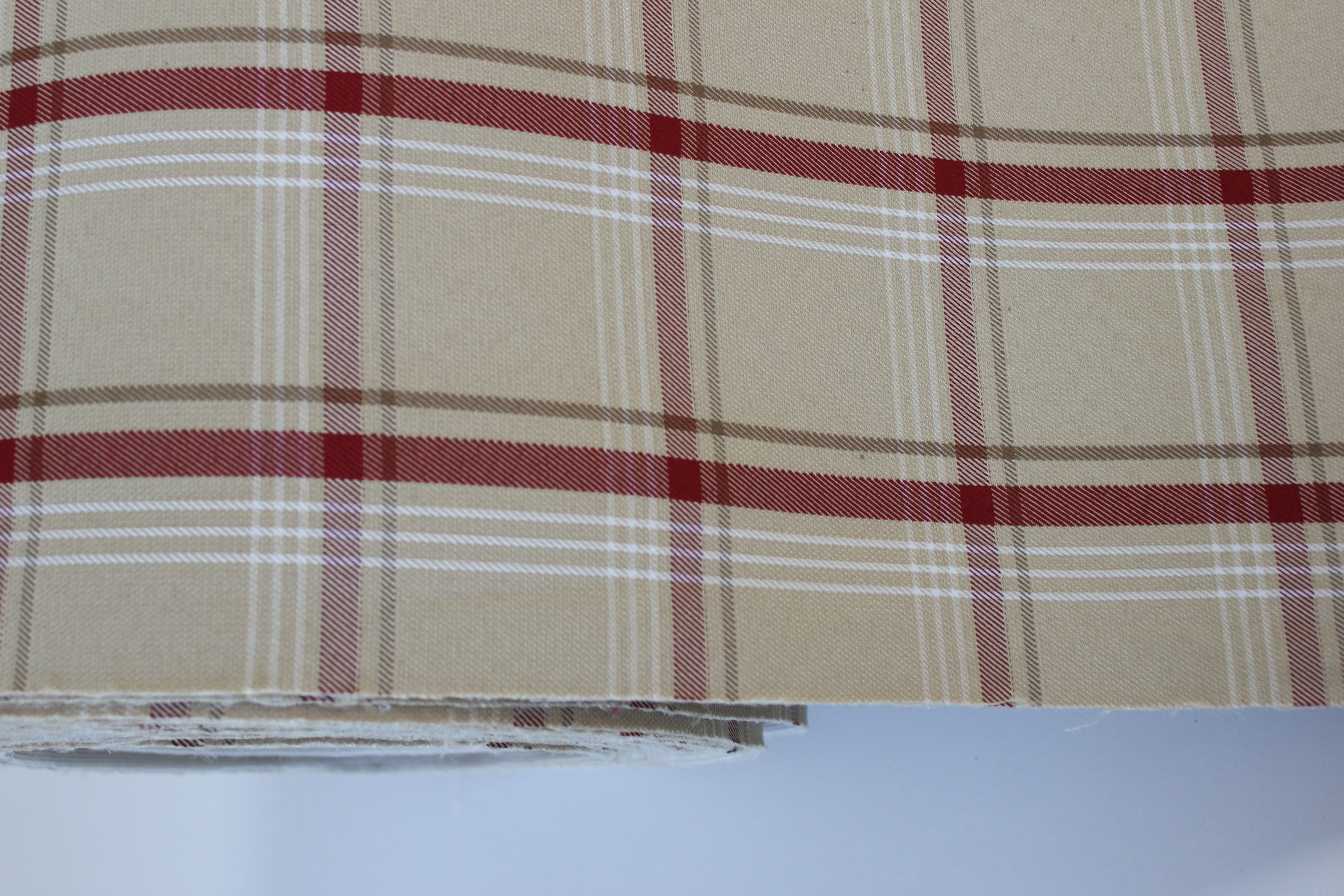 GTI Beige Plaid Car Upholstery Fabric - VW Golf MK7- 3.5mm Comfort Foam - 59" - 150CM - Tartan - Ideal for Seat, Interior, Automobile