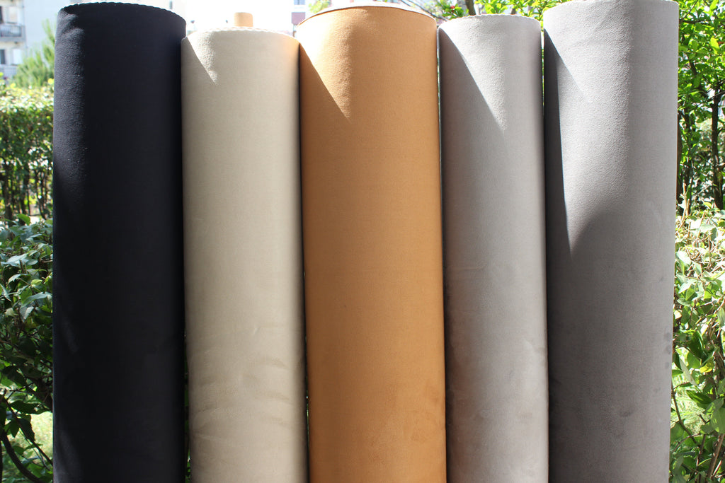 Forro do tejadilho em camurça bege com base em espuma e feltro, 150 cm (59") de largura - Eleve o nível do interior do seu automóvel | Perfeito para estofos e teto de abrir.