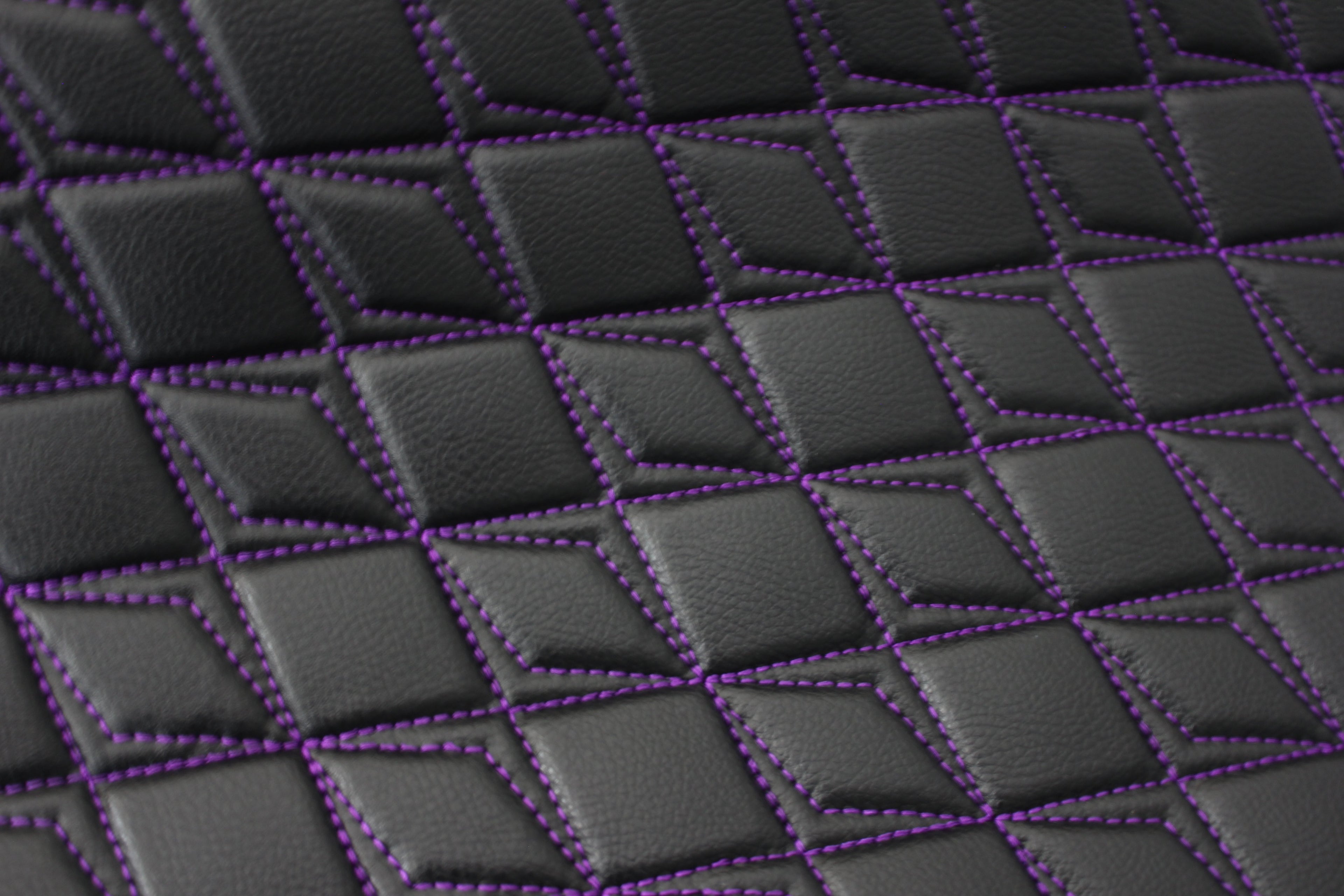 Purple Upholstery Synthetic Butterfly Stitched Black Leather & Foam Backing - Perfect for DIY Projects |Car Seats | Door ,Interior, Headline |140cm