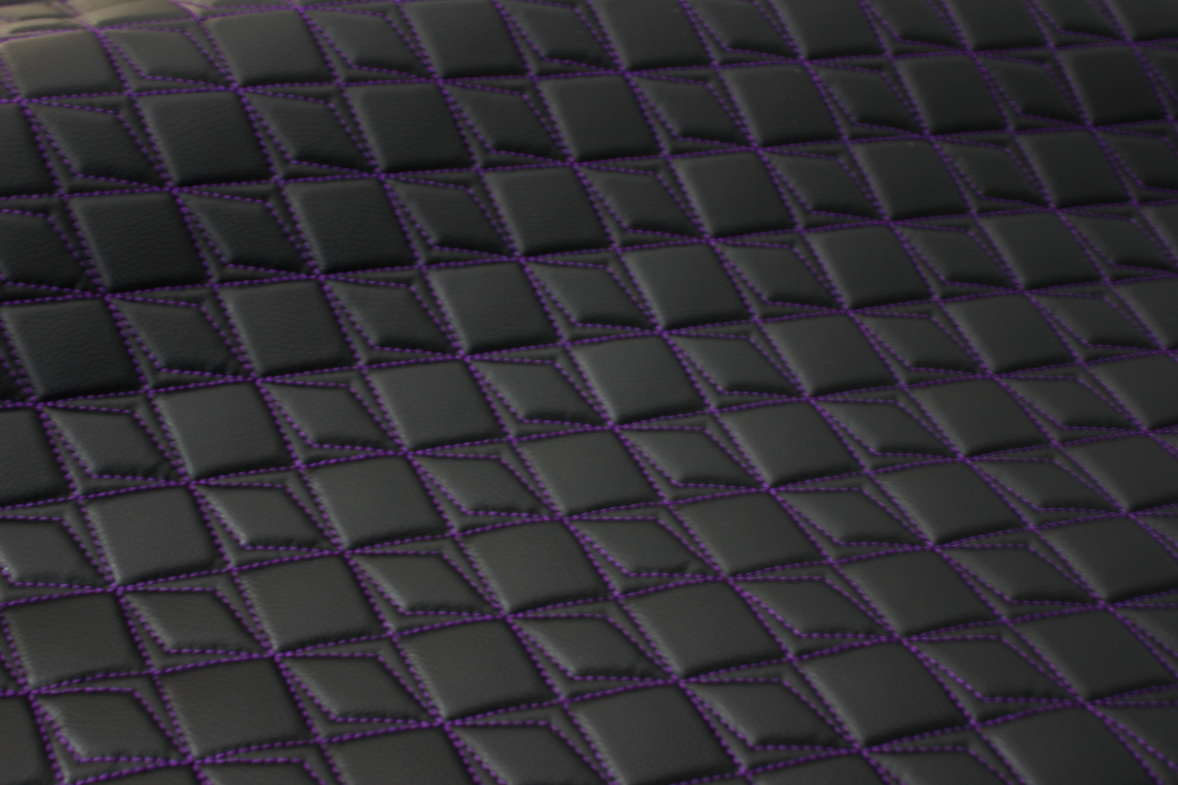 Purple Upholstery Synthetic Butterfly Stitched Black Leather & Foam Backing - Perfect for DIY Projects |Car Seats | Door ,Interior, Headline |140cm