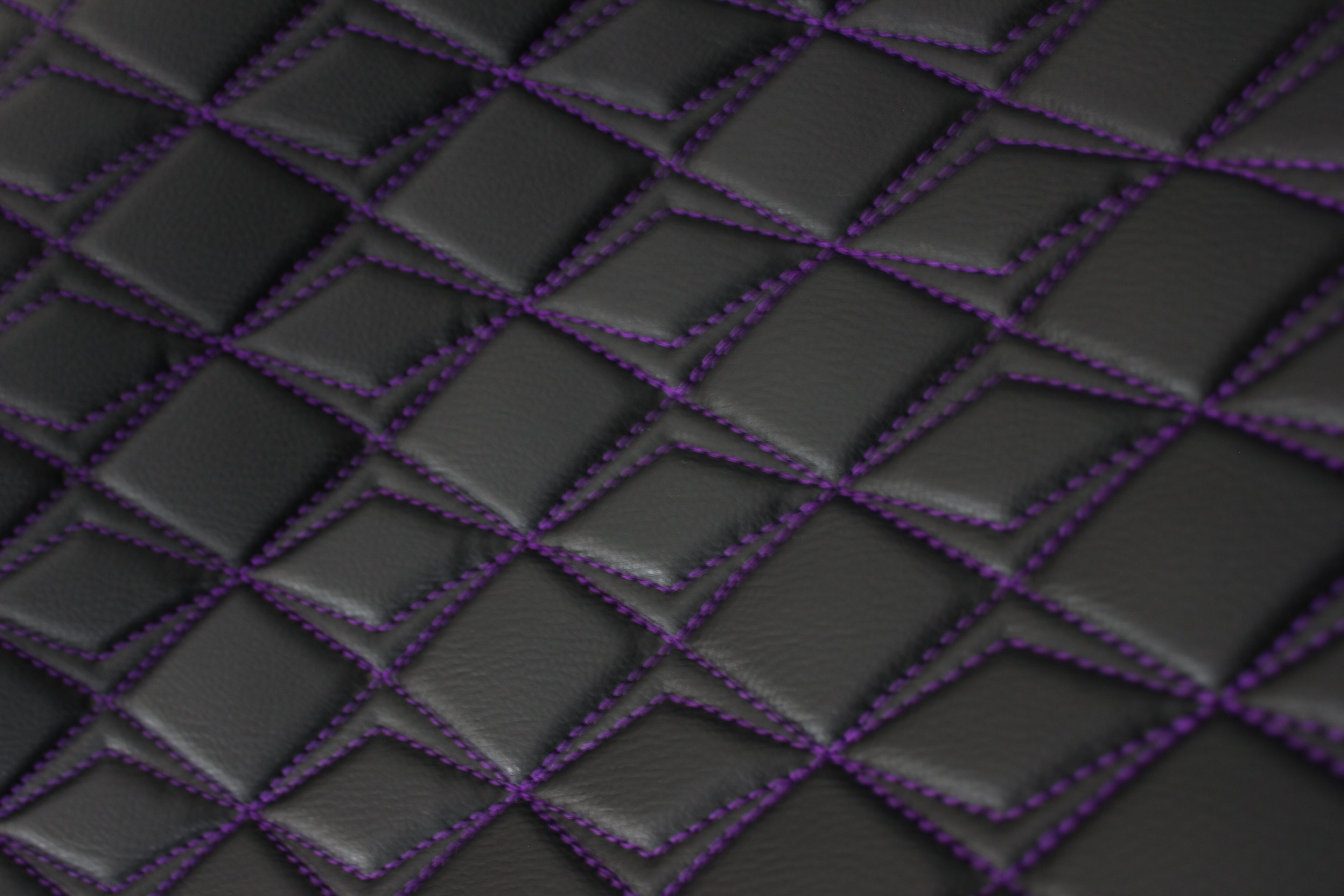Purple Upholstery Synthetic Butterfly Stitched Black Leather & Foam Backing - Perfect for DIY Projects |Car Seats | Door ,Interior, Headline |140cm