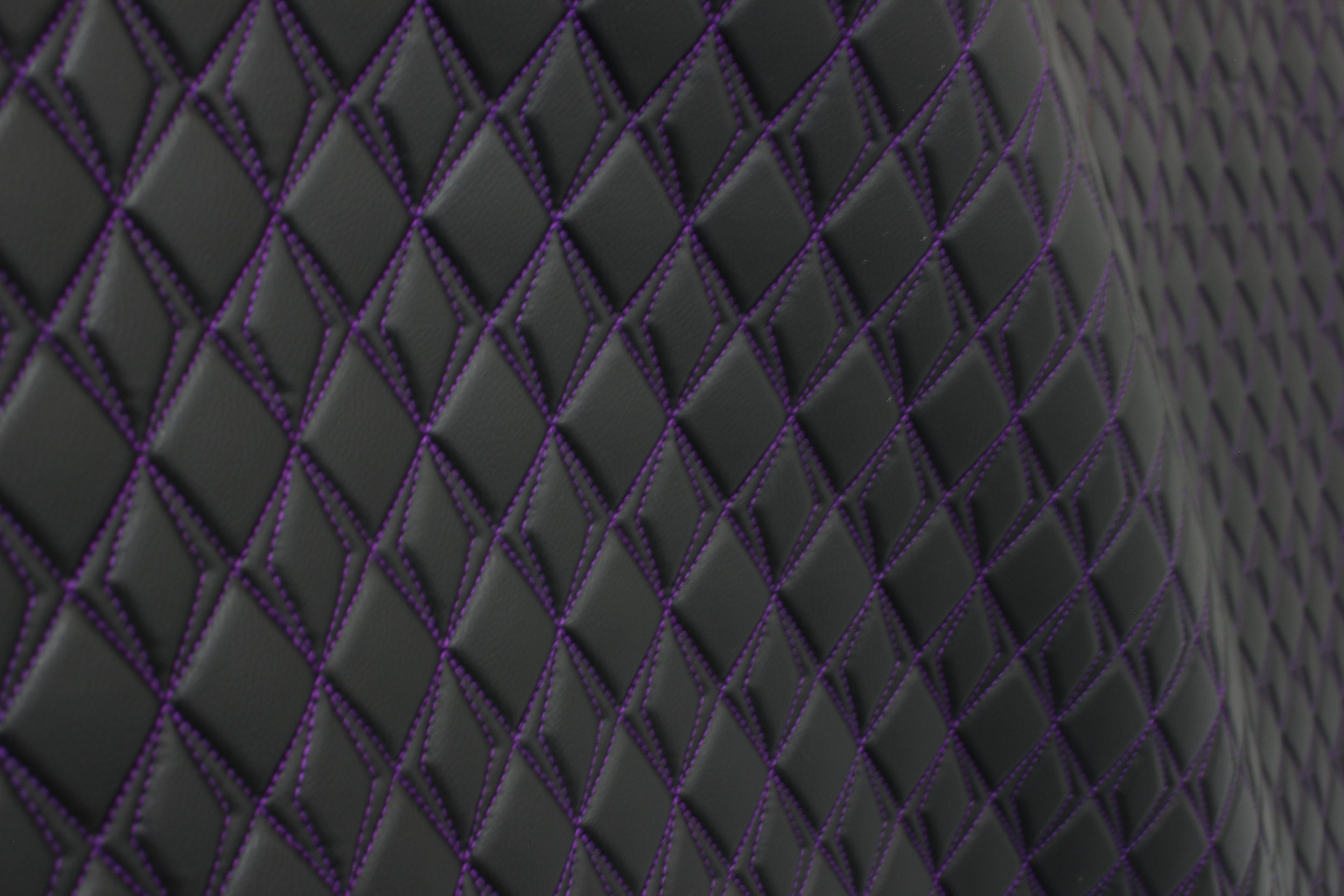 Purple Upholstery Synthetic Butterfly Stitched Black Leather & Foam Backing - Perfect for DIY Projects |Car Seats | Door ,Interior, Headline |140cm