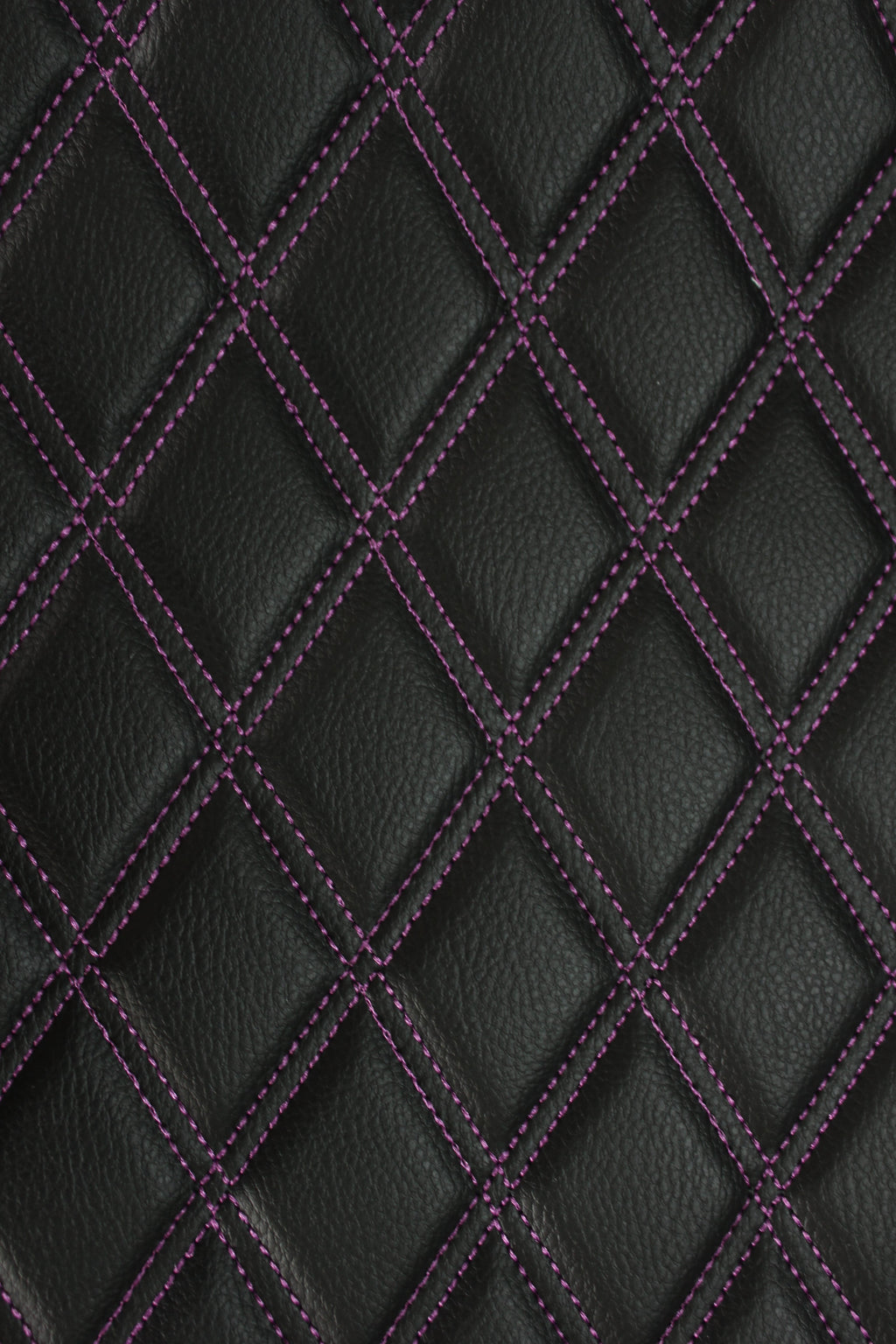Double Purple Quilted Vinyl Faux Leather Car Upholstery Fabric | 2"x3" 5x7.5cm Diamond Stitched 5mm Foam Backed 140cm Wide -55" Wide