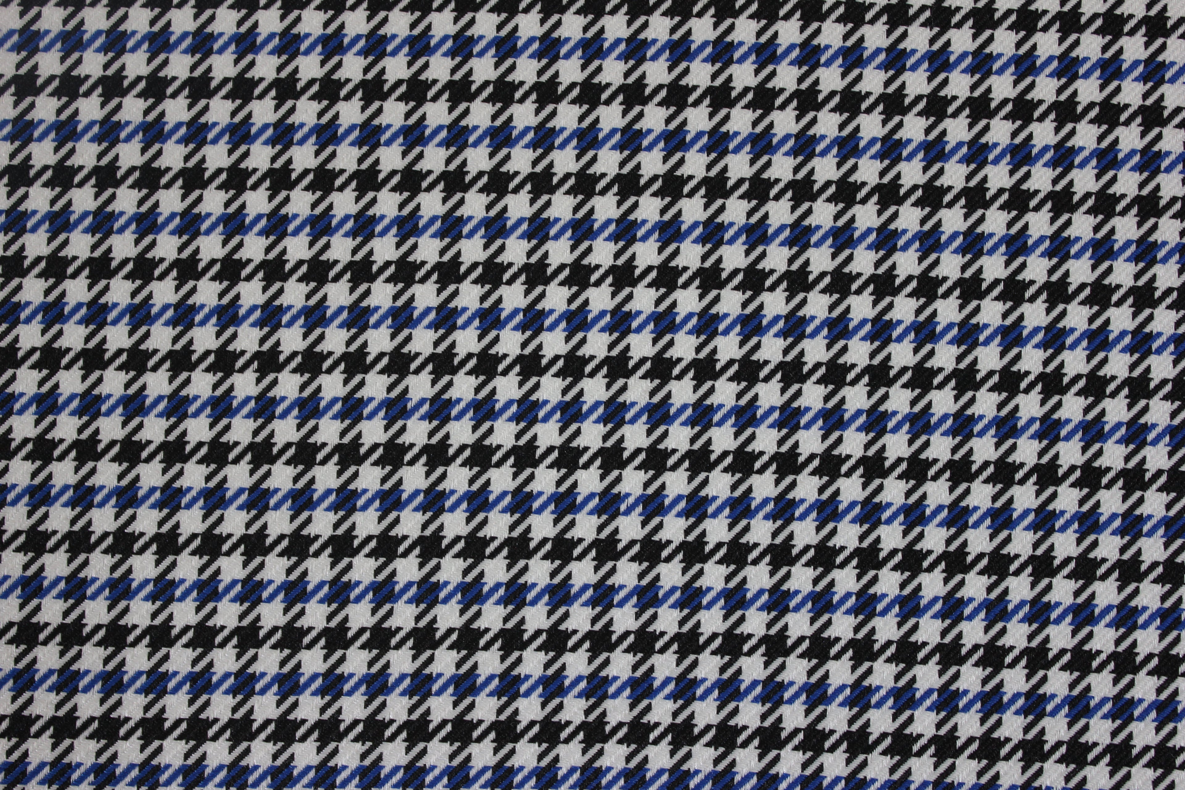 Pepita Houndstooth Car Seat Upholstery Fabric Porsche - Blue Black White- BMW Seat, Interior, Automobile, Door Headliner 4mm Foam Backed Restoration 150CM 55"
