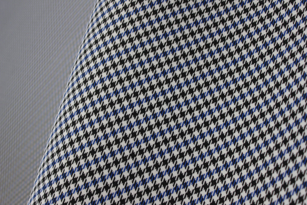 Pepita Houndstooth Car Seat Upholstery Fabric Porsche - Blue Black White- BMW Seat, Interior, Automobile, Door Headliner 4mm Foam Backed Restoration 150CM 55"