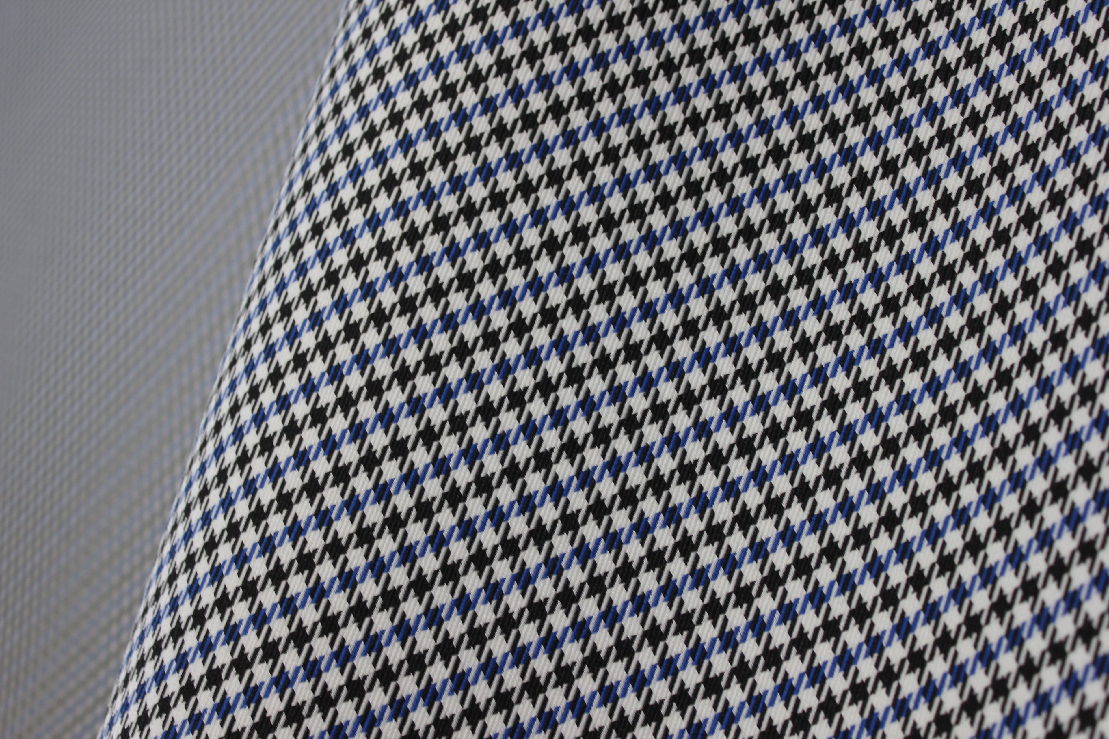 Pepita Houndstooth Car Seat Upholstery Fabric Porsche - Blue Black White- BMW Seat, Interior, Automobile, Door Headliner 4mm Foam Backed Restoration 150CM 55"