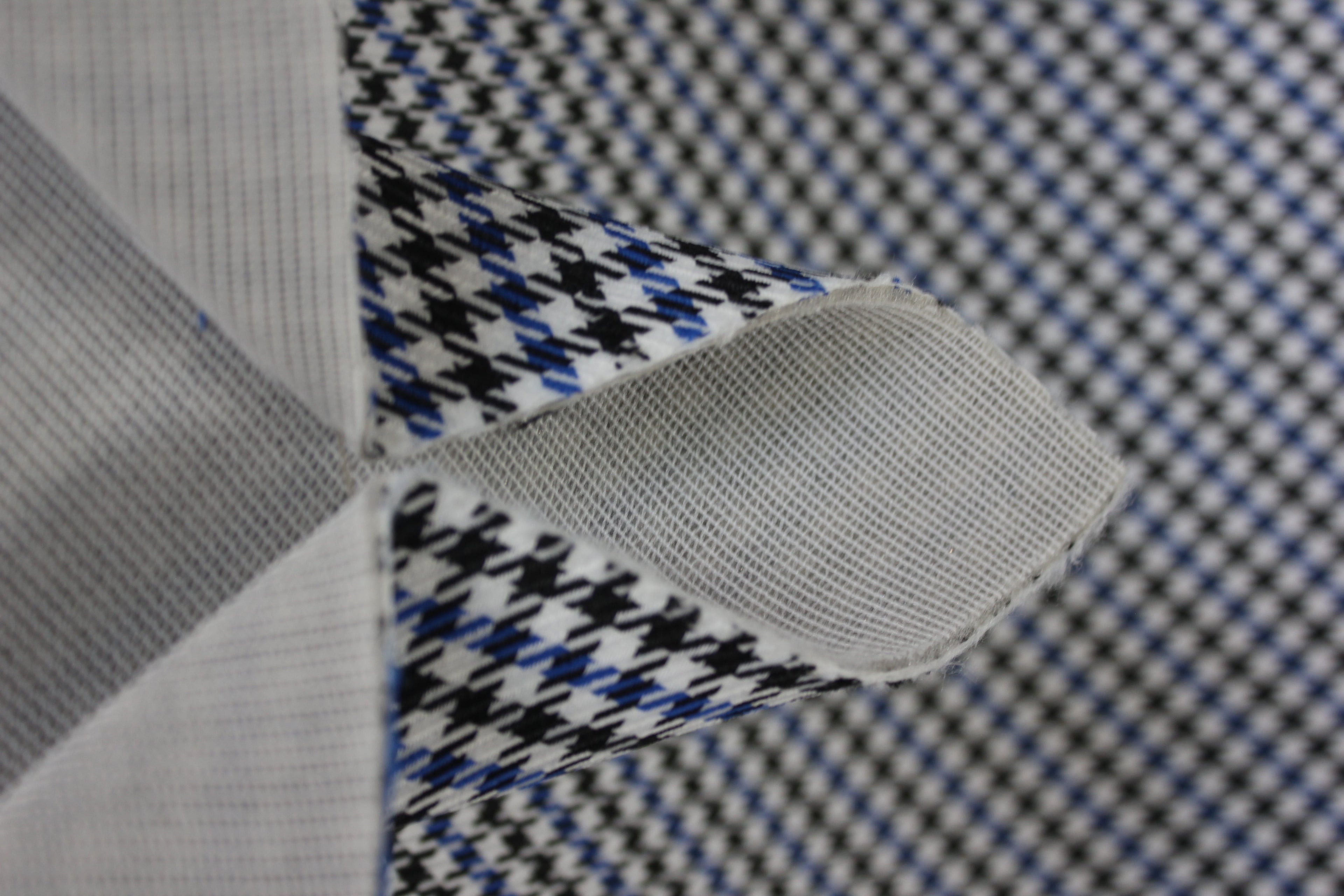 Pepita Houndstooth Car Seat Upholstery Fabric Porsche - Blue Black White- BMW Seat, Interior, Automobile, Door Headliner 4mm Foam Backed Restoration 150CM 55"