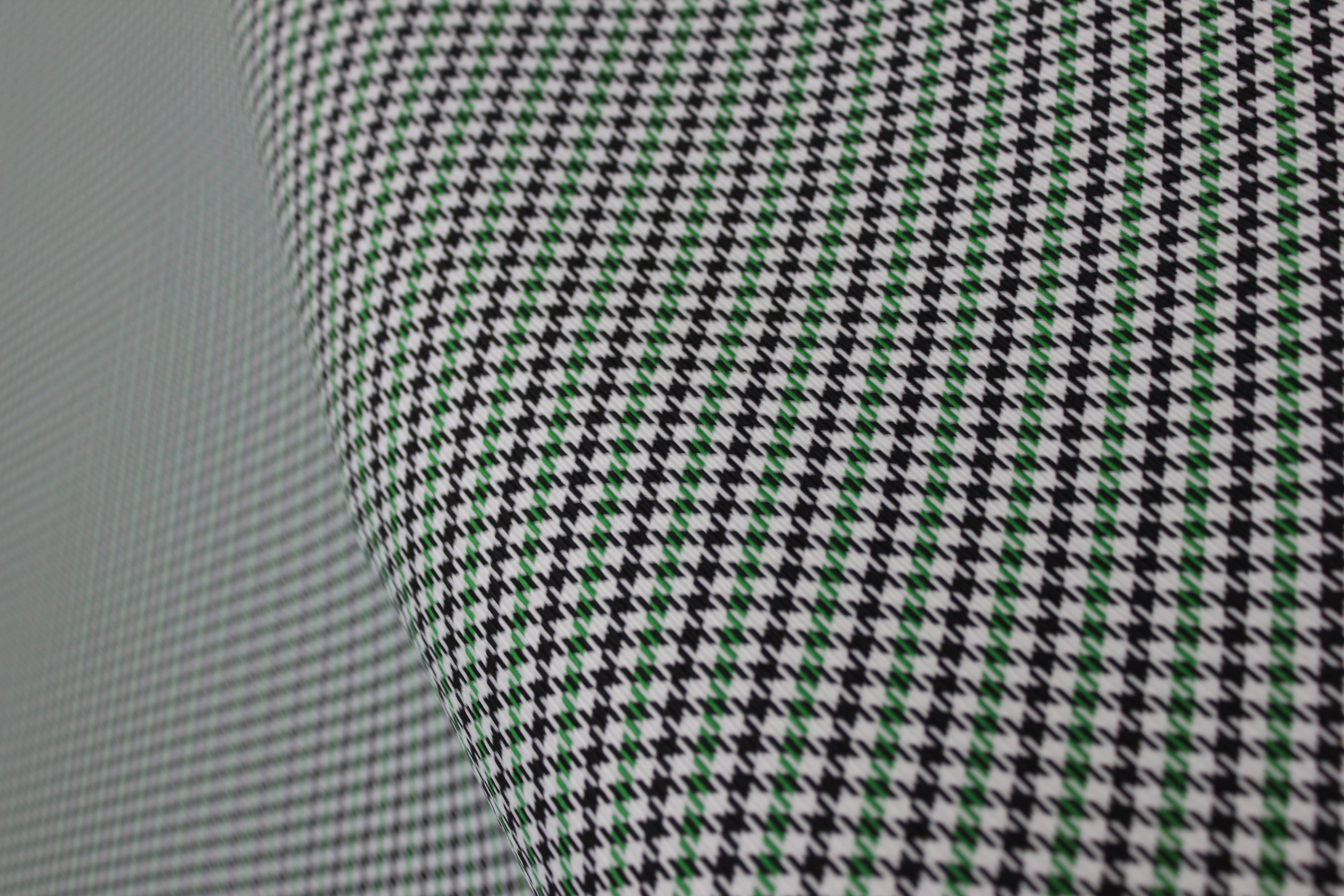 Pepita Houndstooth Car Seat Upholstery Fabric Porsche - Green Black White- BMW Seat, Interior, Automobile, Door Headliner 4mm Foam Backed Restoration 150CM 55"