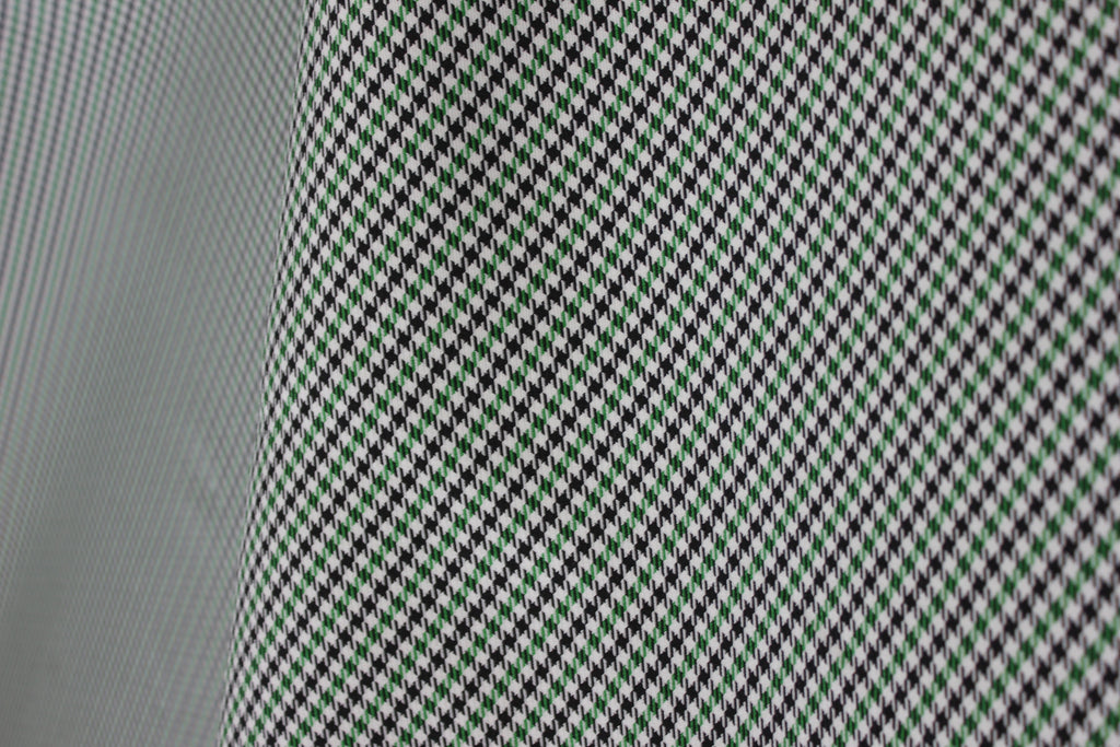 Pepita Houndstooth Car Seat Upholstery Fabric Porsche - Green Black White- BMW Seat, Interior, Automobile, Door Headliner 4mm Foam Backed Restoration 150CM 55"