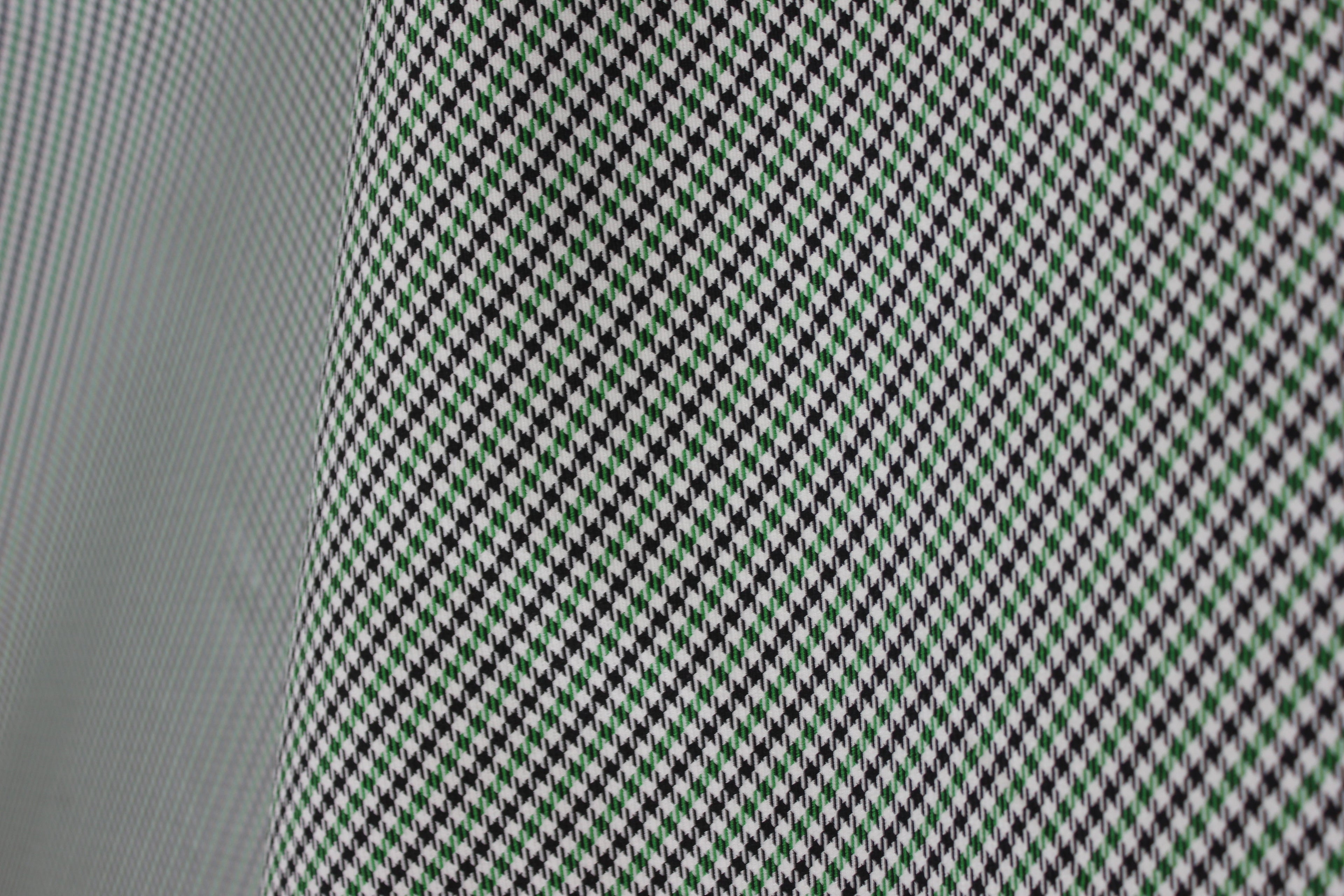 Pepita Houndstooth Car Seat Upholstery Fabric Porsche - Green Black White- BMW Seat, Interior, Automobile, Door Headliner 4mm Foam Backed Restoration 150CM 55"
