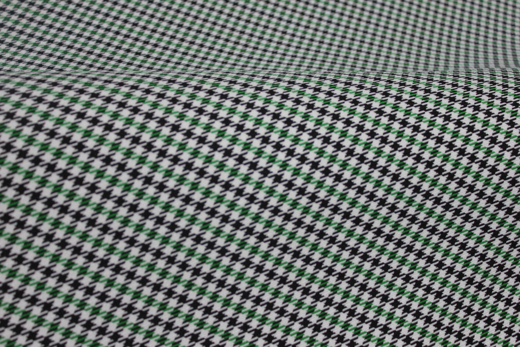 Pepita Houndstooth Car Seat Upholstery Fabric Porsche - Green Black White- BMW Seat, Interior, Automobile, Door Headliner 4mm Foam Backed Restoration 150CM 55"