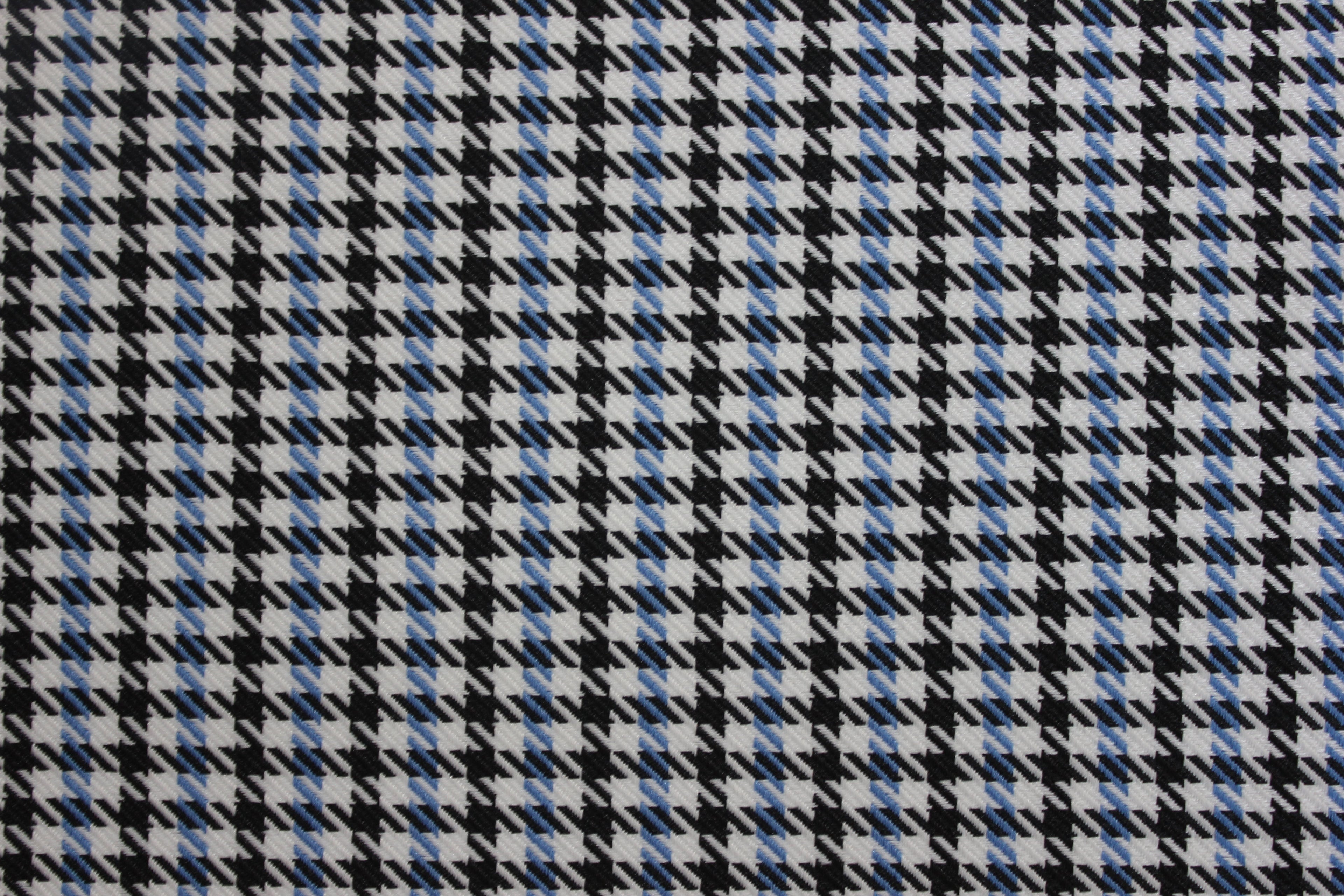 Pepita Houndstooth Car Seat Upholstery Fabric Porsche - Light Blue Black White - BMW Seat, Interior, Automobile, Door Headliner 4mm Foam Backed Restoration 150CM 55"