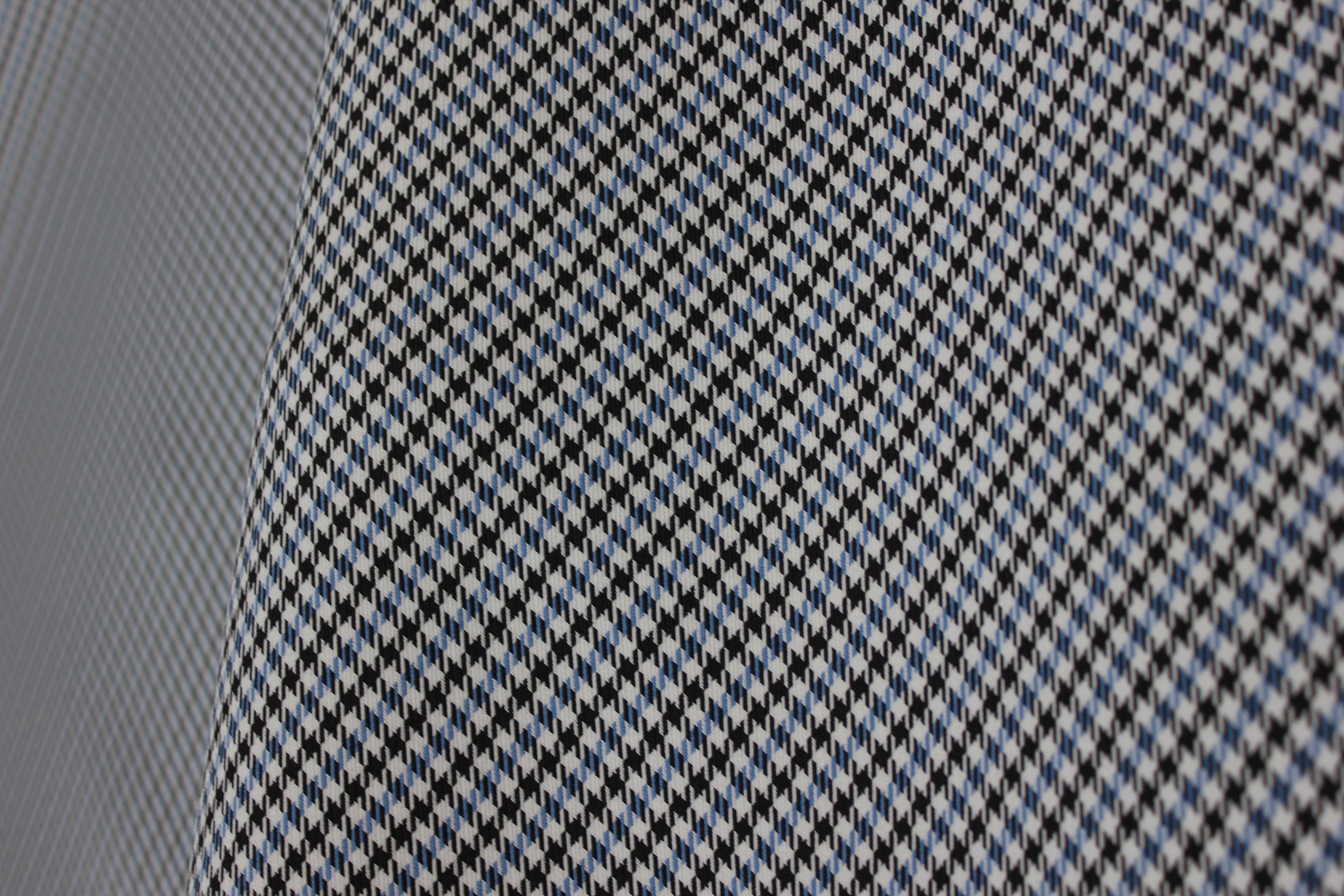 Pepita Houndstooth Car Seat Upholstery Fabric Porsche - Light Blue Black White - BMW Seat, Interior, Automobile, Door Headliner 4mm Foam Backed Restoration 150CM 55"