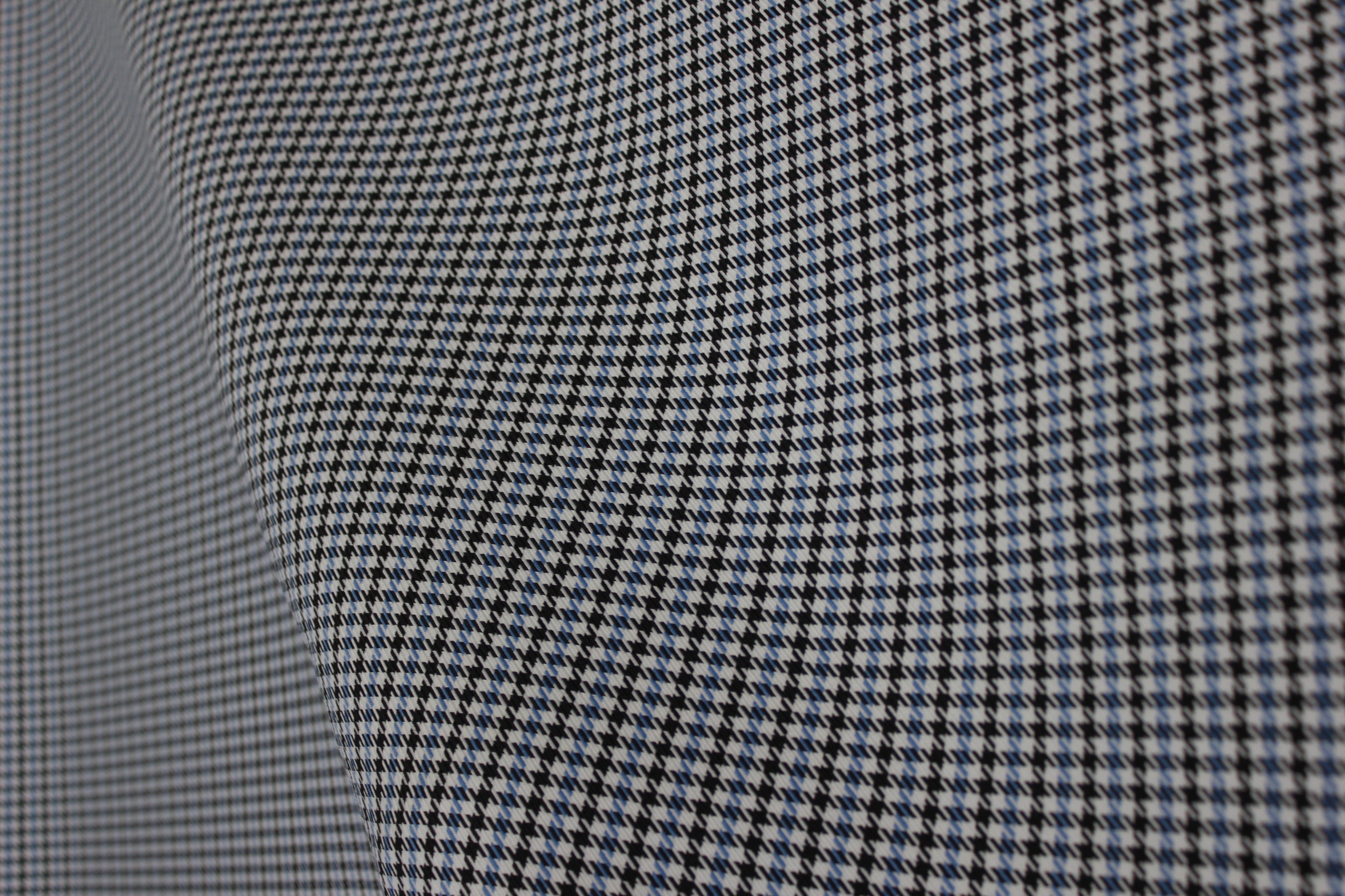 Pepita Houndstooth Car Seat Upholstery Fabric Porsche - Light Blue Black White - BMW Seat, Interior, Automobile, Door Headliner 4mm Foam Backed Restoration 150CM 55"