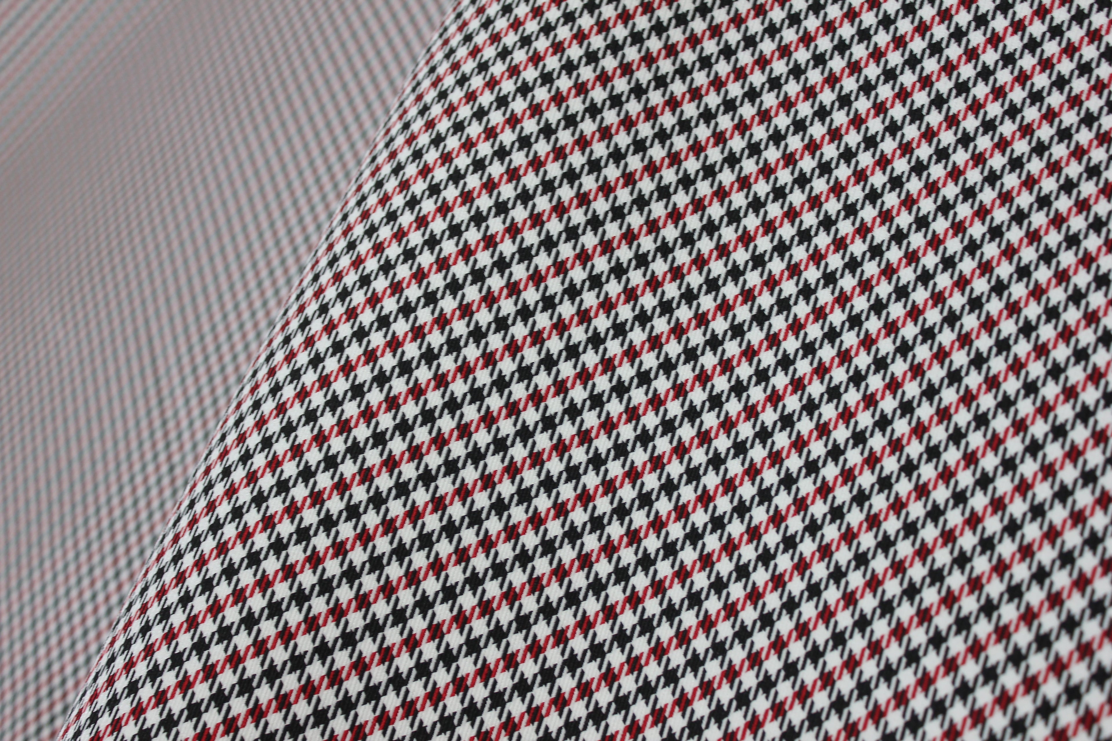 Pepita Houndstooth Car Seat Upholstery Fabric Porsche - Red Black White- BMW Seat, Interior, Automobile, Door Headliner 4mm Foam Backed Restoration 150CM 55"
