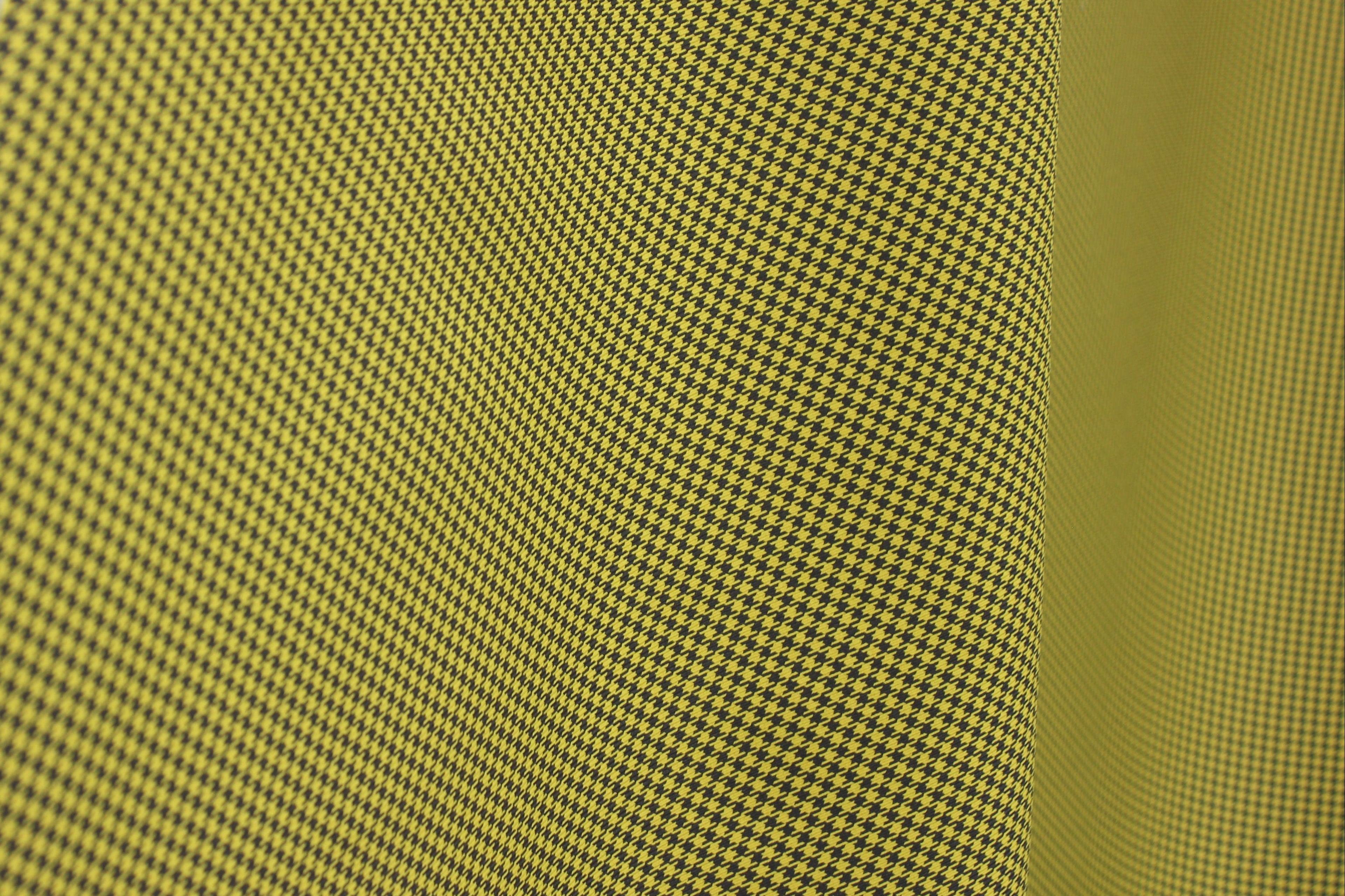 Pepita Houndstooth Car Seat Upholstery Fabric Porsche - Yellow Black - BMW Seat, Interior, Automobile, Door Headliner 4mm Foam Backed Restoration 150CM 55"