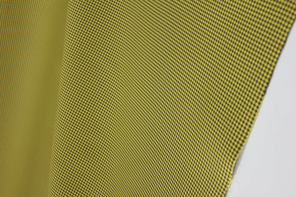 Pepita Houndstooth Car Seat Upholstery Fabric Porsche - Yellow Black - BMW Seat, Interior, Automobile, Door Headliner 4mm Foam Backed Restoration 150CM 55"