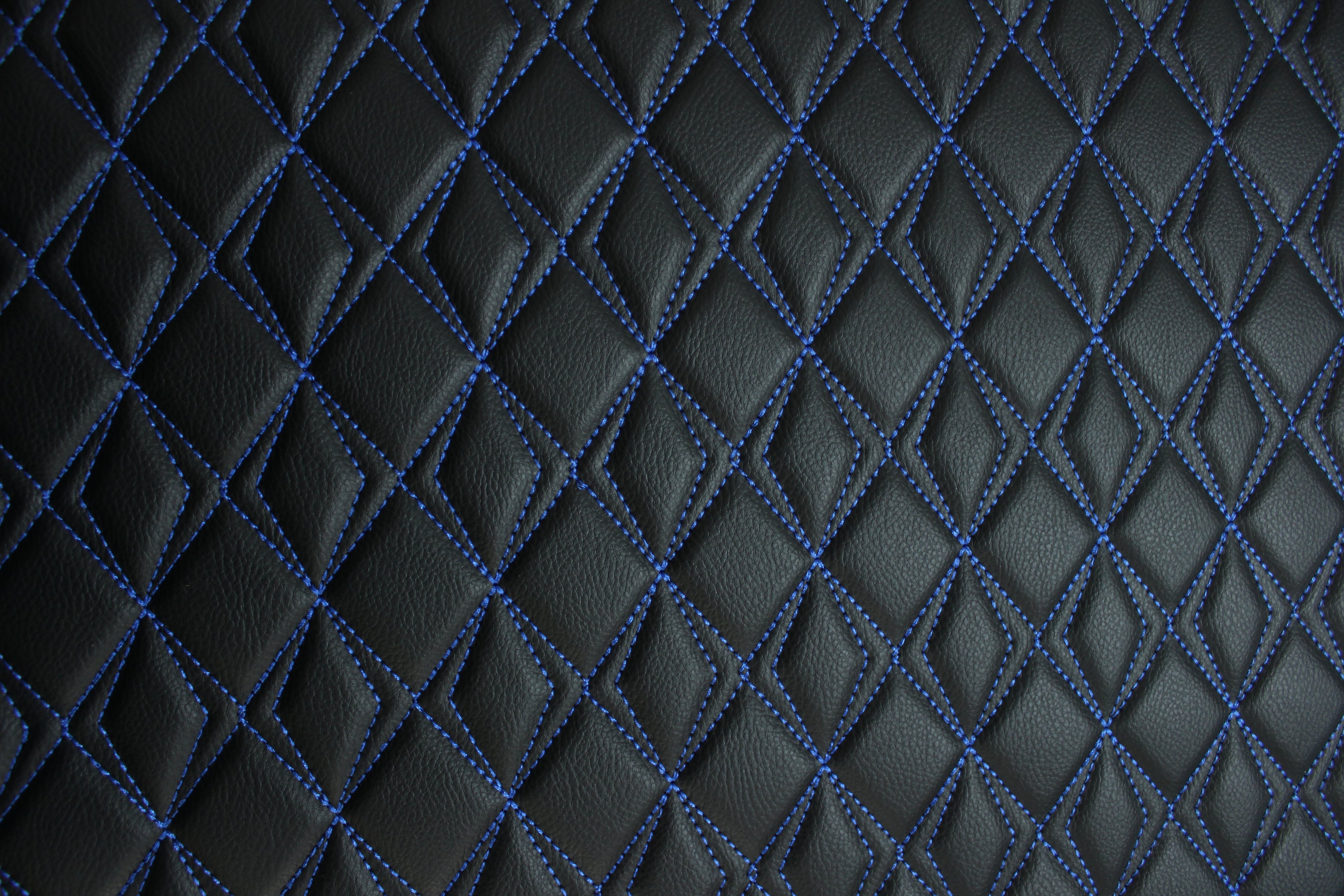 Blue Upholstery Synthetic Butterfly Stitched Leather & Foam Backing - Perfect for DIY Projects |Car Seats | Door ,Interior, Headline |140cm Width