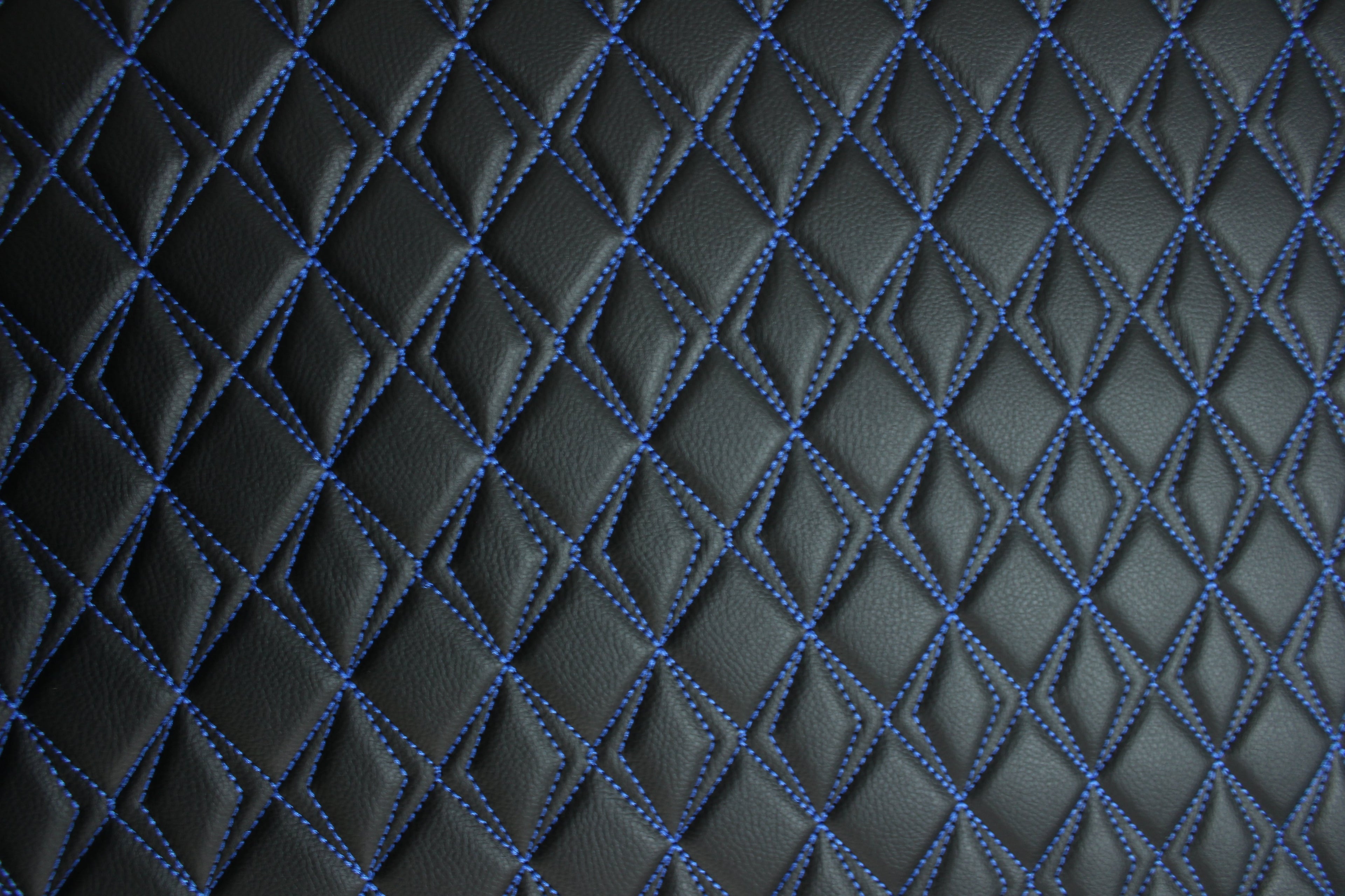 Blue Upholstery Synthetic Butterfly Stitched Leather & Foam Backing - Perfect for DIY Projects |Car Seats | Door ,Interior, Headline |140cm Width