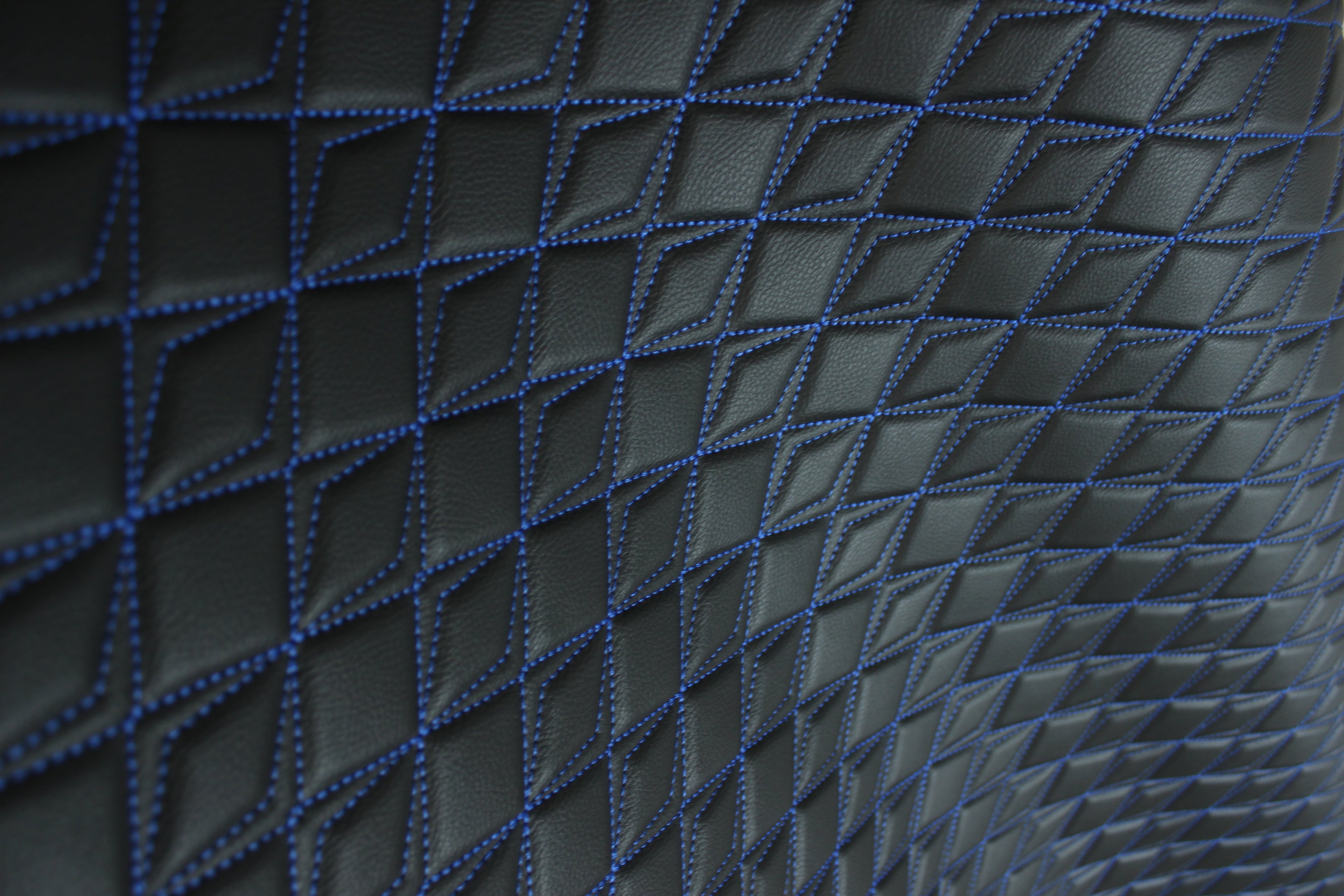 Blue Upholstery Synthetic Butterfly Stitched Leather & Foam Backing - Perfect for DIY Projects |Car Seats | Door ,Interior, Headline |140cm Width