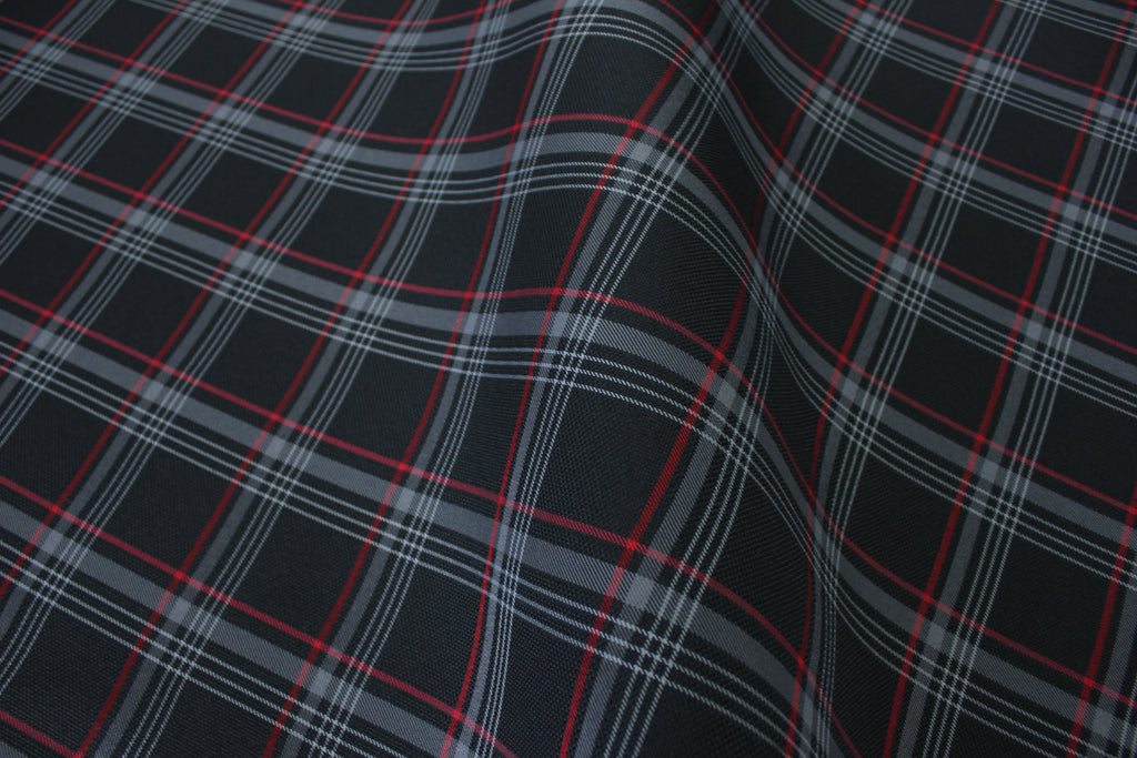 GTI Red Plaid Car Upholstery Fabric - VW Golf MK7- 3.5mm Comfort Foam - 59" - 150CM - Tartan Chic - Ideal for Seat, Interior, Automobile