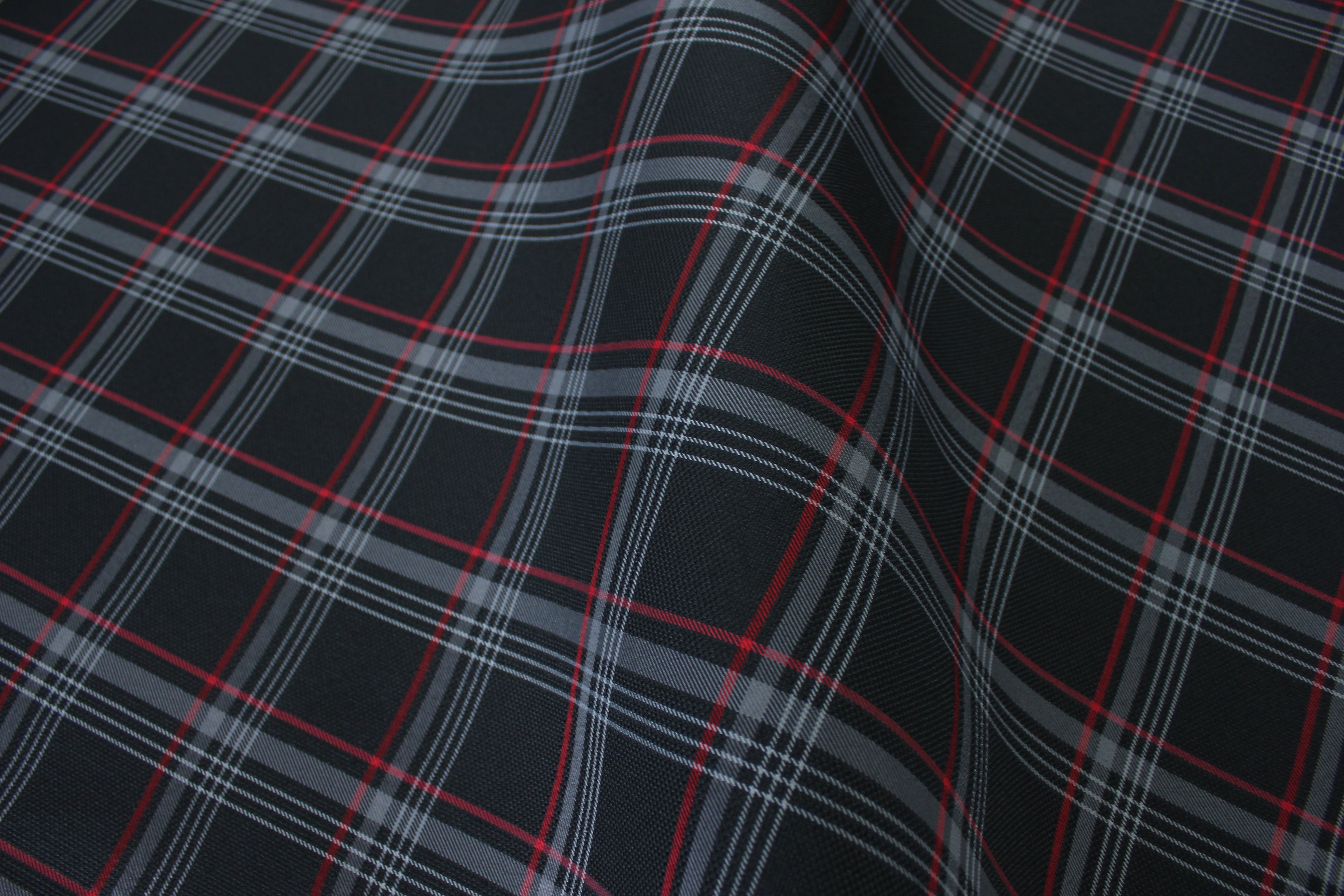 GTI Red Plaid Car Upholstery Fabric - VW Golf MK7- 3.5mm Comfort Foam - 59" - 150CM - Tartan Chic - Ideal for Seat, Interior, Automobile