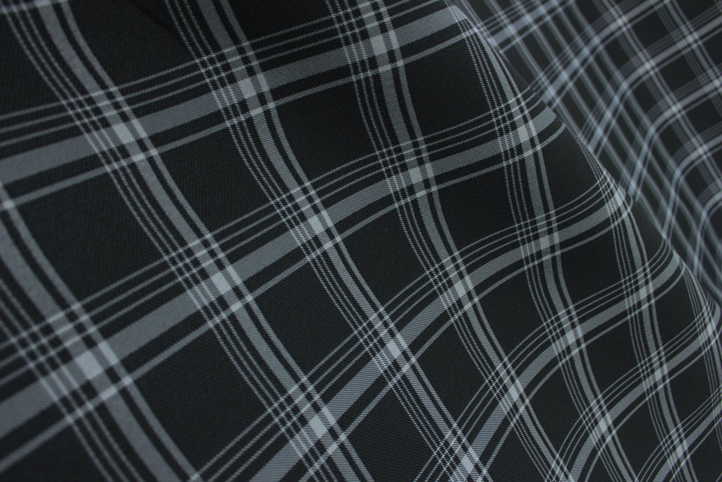 GTI Gray Plaid Car Upholstery Fabric - VW Golf MK7- 3.5mm Comfort Foam - 59" - 150CM - Tartan Chic - Ideal for Seat, Interior, Automobile