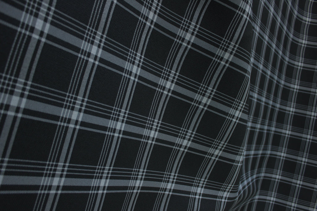 GTI Gray Plaid Car Upholstery Fabric - VW Golf MK7- 3.5mm Comfort Foam - 59" - 150CM - Tartan Chic - Ideal for Seat, Interior, Automobile