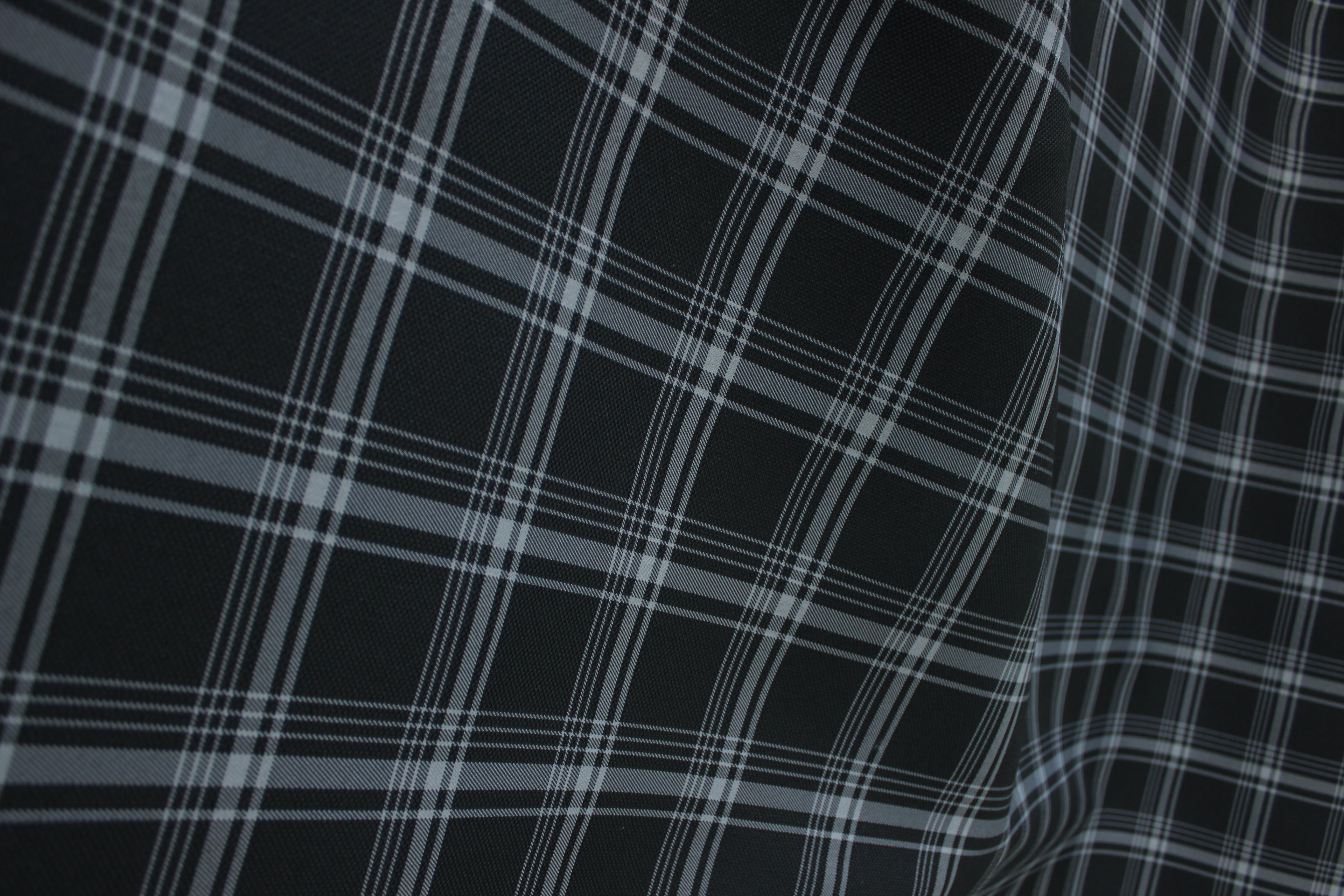 GTI Gray Plaid Car Upholstery Fabric - VW Golf MK7- 3.5mm Comfort Foam - 59" - 150CM - Tartan Chic - Ideal for Seat, Interior, Automobile