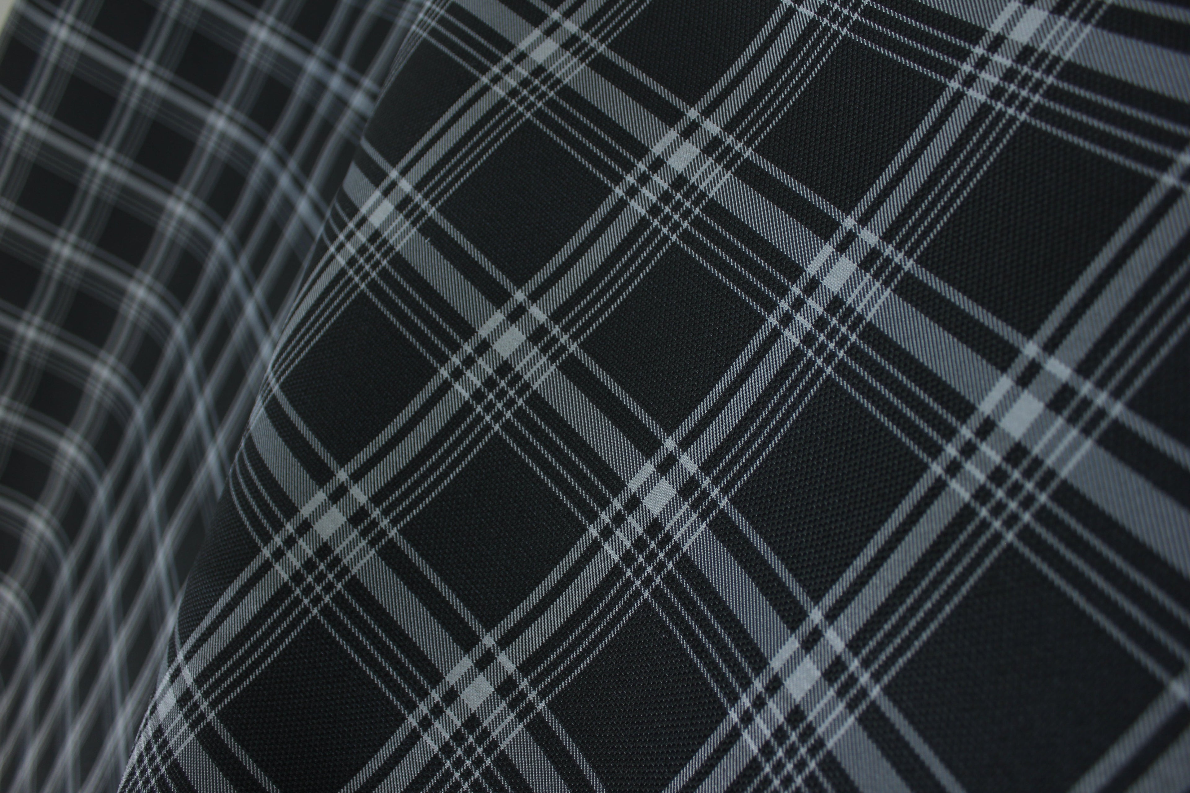 GTI Gray Plaid Car Upholstery Fabric - VW Golf MK7- 3.5mm Comfort Foam - 59" - 150CM - Tartan Chic - Ideal for Seat, Interior, Automobile