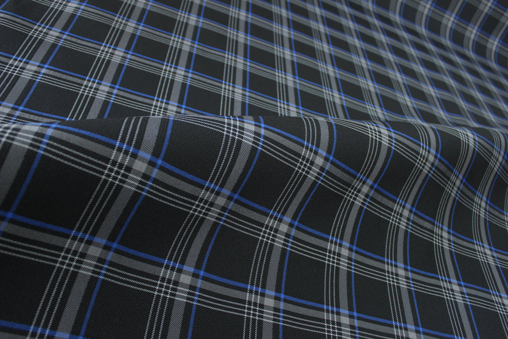 GTI Blue Plaid Car Upholstery Fabric - VW Golf MK7- 3.5mm Comfort Foam - 59" - 150CM - Tartan Chic - Ideal for Seat, Interior, Automobile
