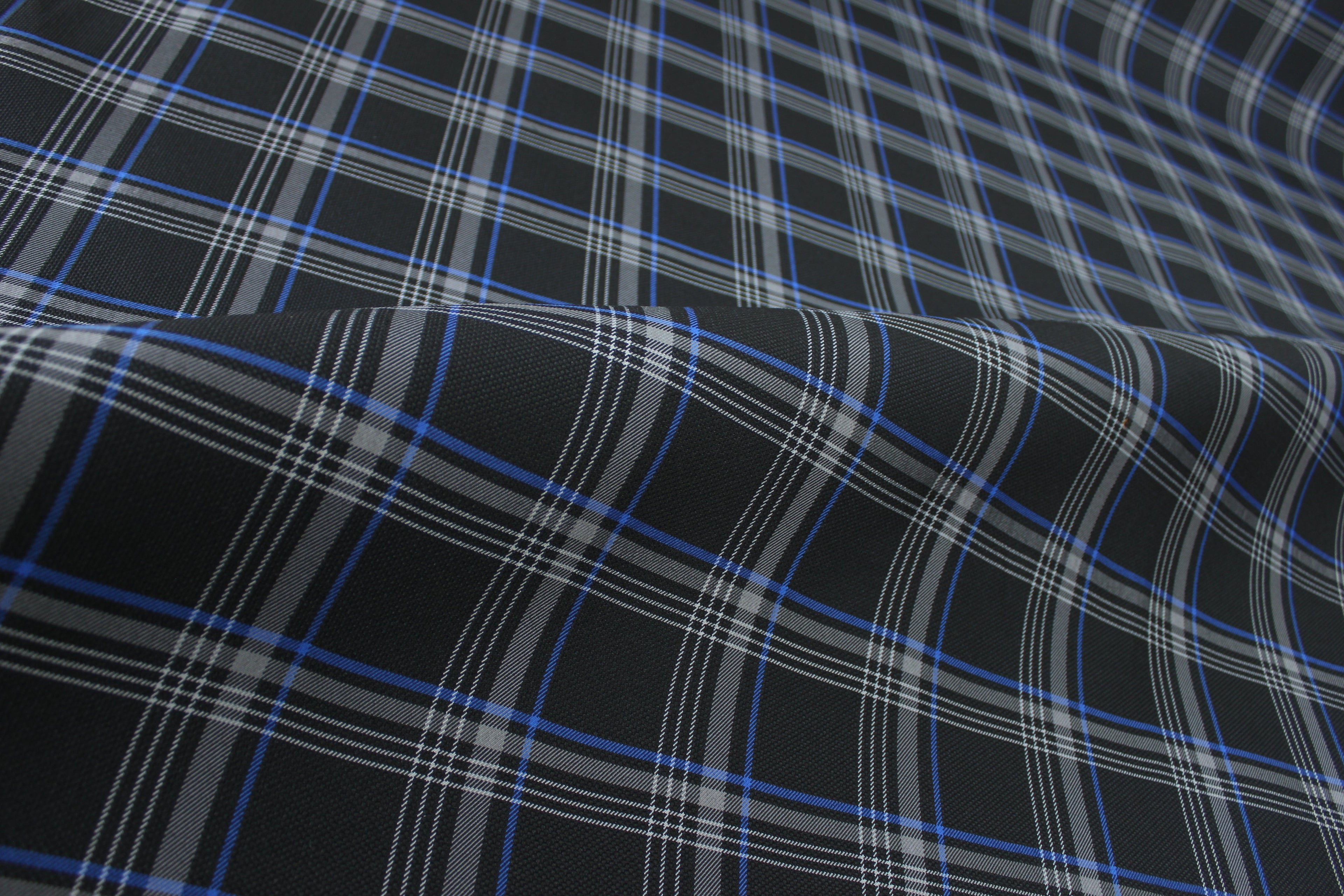 GTI Blue Plaid Car Upholstery Fabric - VW Golf MK7- 3.5mm Comfort Foam - 59" - 150CM - Tartan Chic - Ideal for Seat, Interior, Automobile