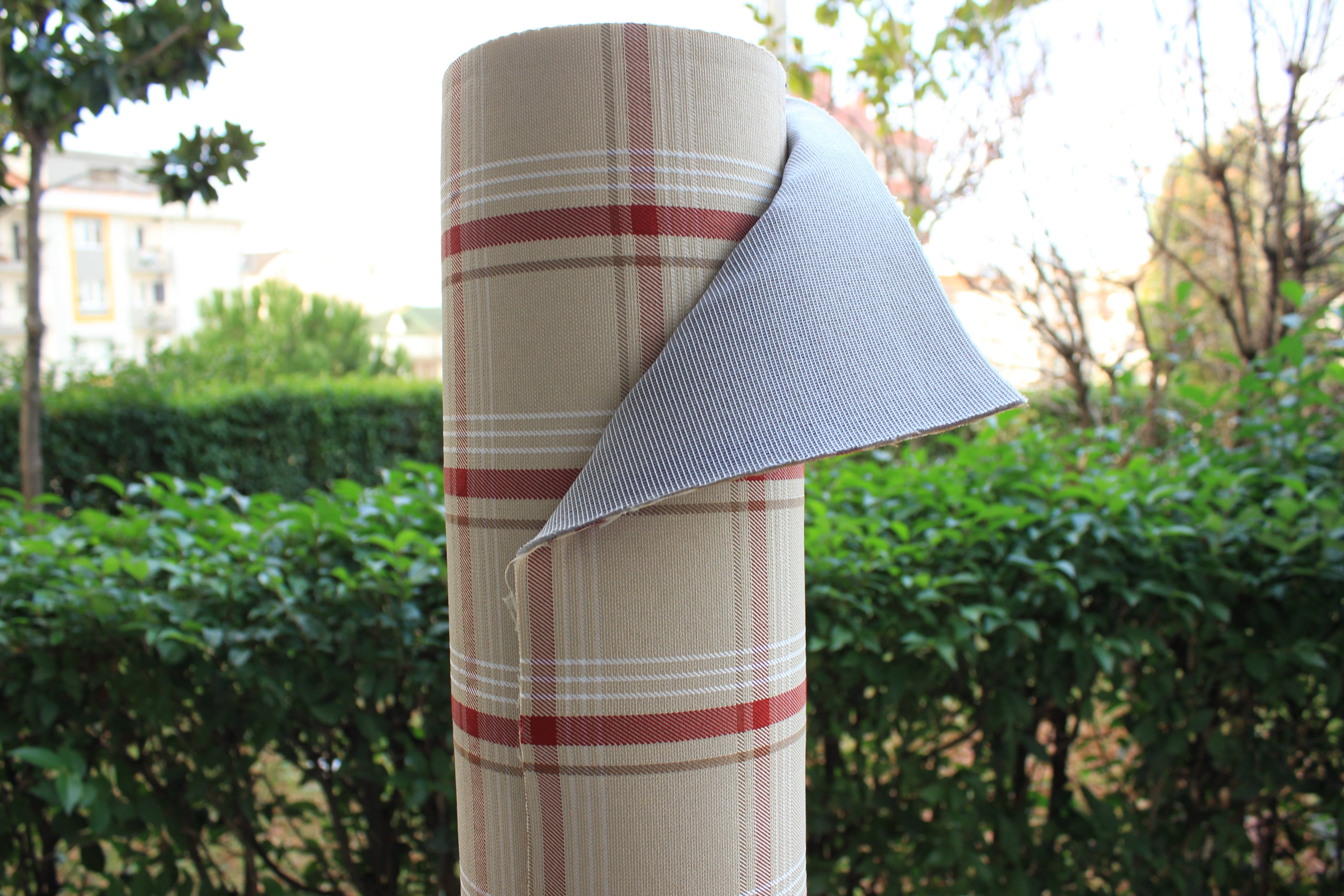 GTI Beige Plaid Car Upholstery Fabric - VW Golf MK7- 3.5mm Comfort Foam - 59" - 150CM - Tartan - Ideal for Seat, Interior, Automobile