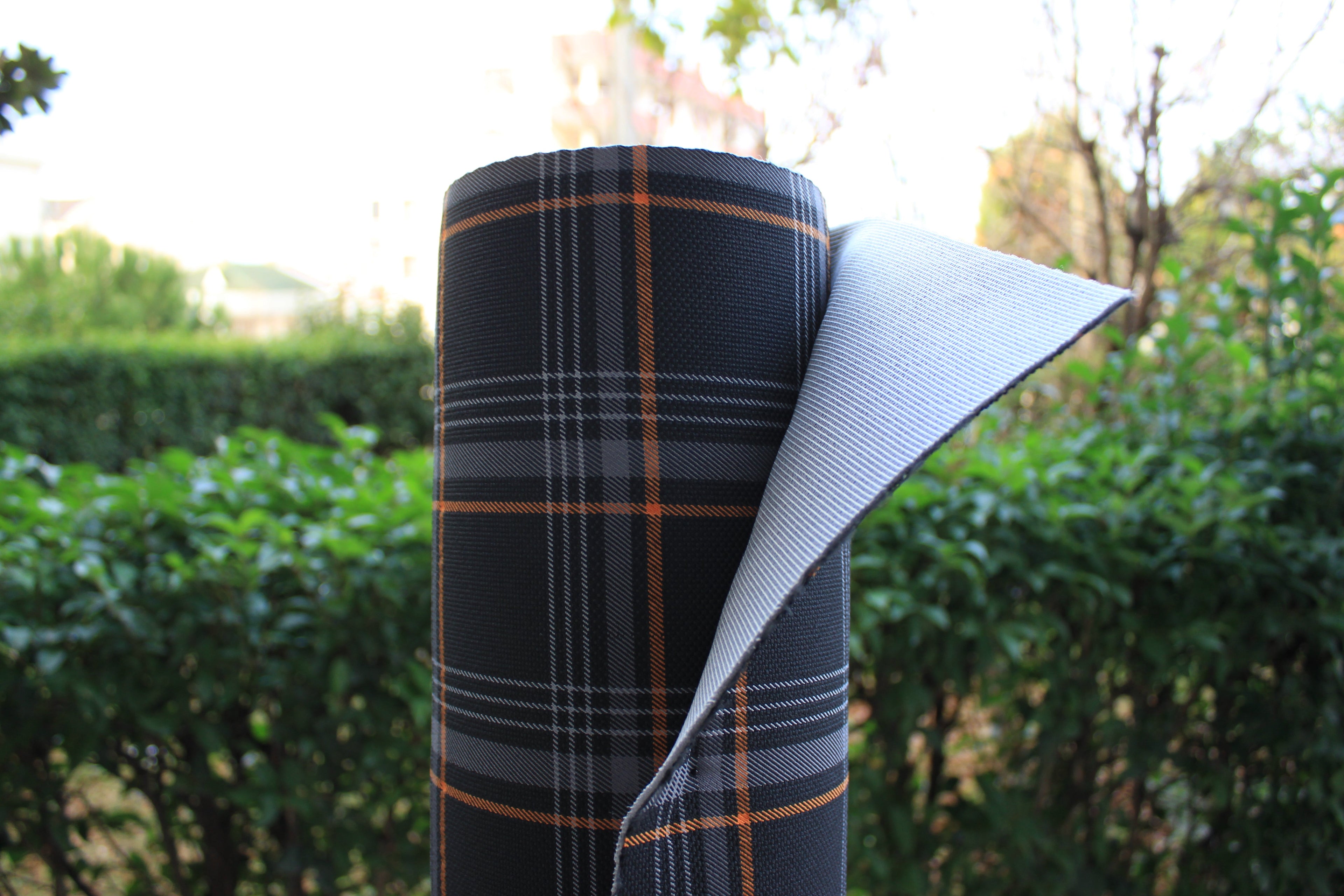 GTI Orange Plaid Car Upholstery Fabric - VW Golf MK7- 3.5mm Comfort Foam - 59" - 150CM - Tartan - Ideal for Seat, Interior, Automobile