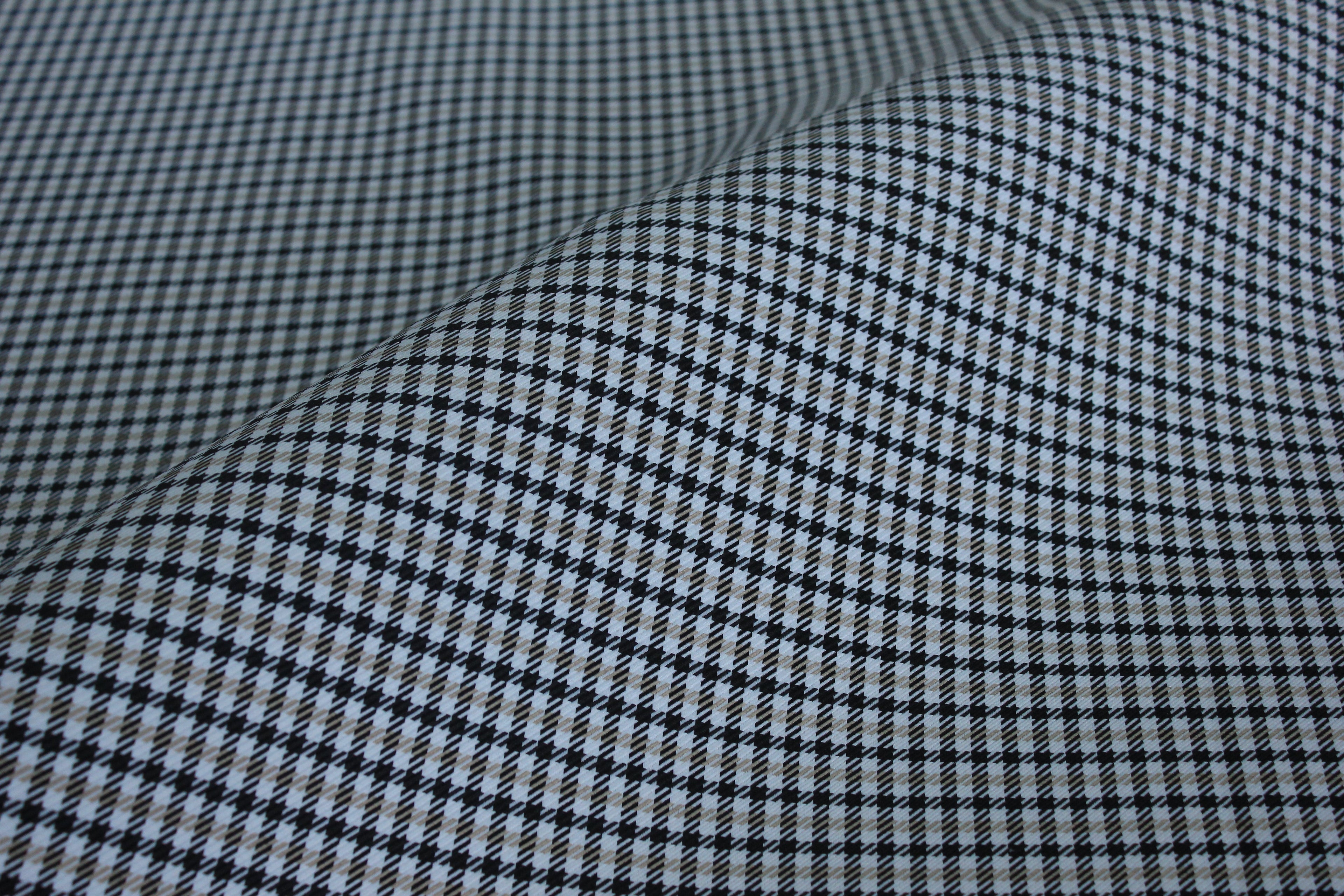 Pepita Beige Houndstooth Car Seat Upholstery Fabric Porsche - BMW Seat, Interior, Automobile, Door Headliner 4mm Foam Backed Restoration 150CM 55"