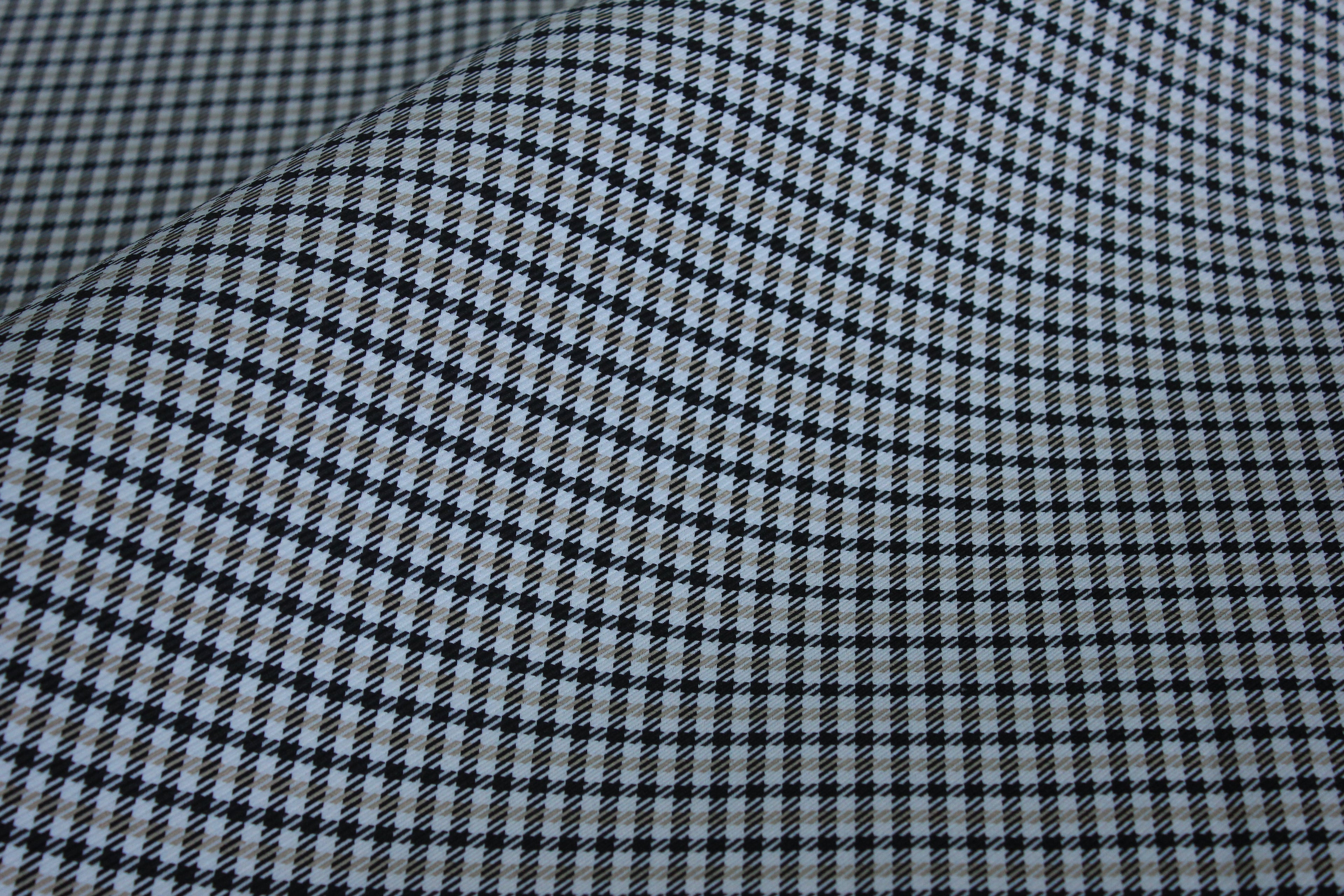 Pepita Beige Houndstooth Car Seat Upholstery Fabric Porsche - BMW Seat, Interior, Automobile, Door Headliner 4mm Foam Backed Restoration 150CM 55"