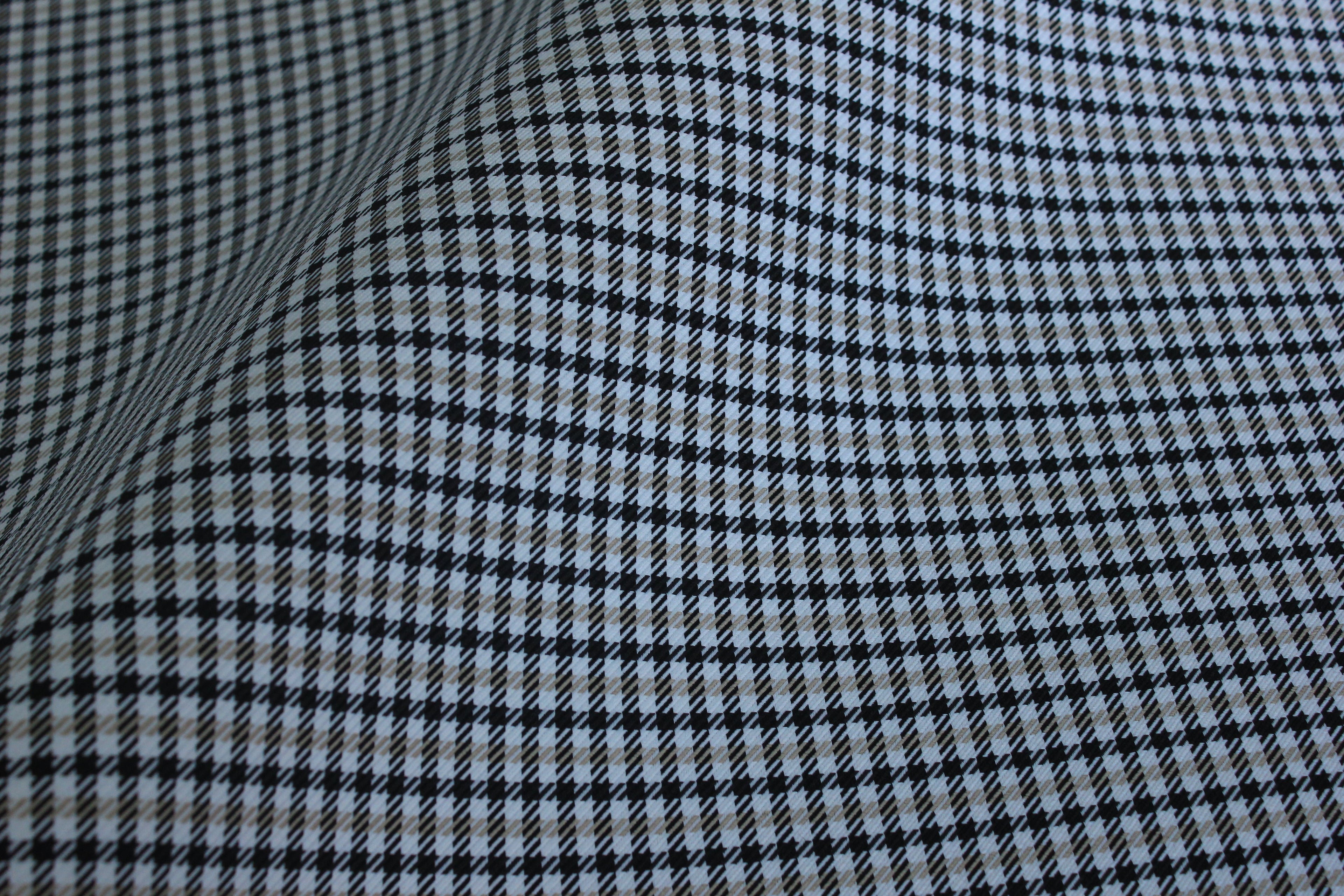 Pepita Beige Houndstooth Car Seat Upholstery Fabric Porsche - BMW Seat, Interior, Automobile, Door Headliner 4mm Foam Backed Restoration 150CM 55"