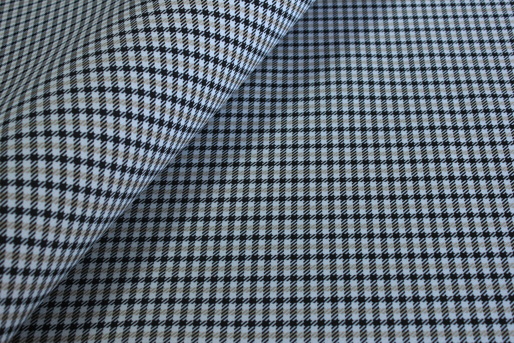 Tela para tapicería de asiento de coche Pepita Beige con diseño de pata de gallo, para Porsche y BMW, para interior de coche, tapizado de puerta, con respaldo de espuma de 4 mm, 150 cm (55")