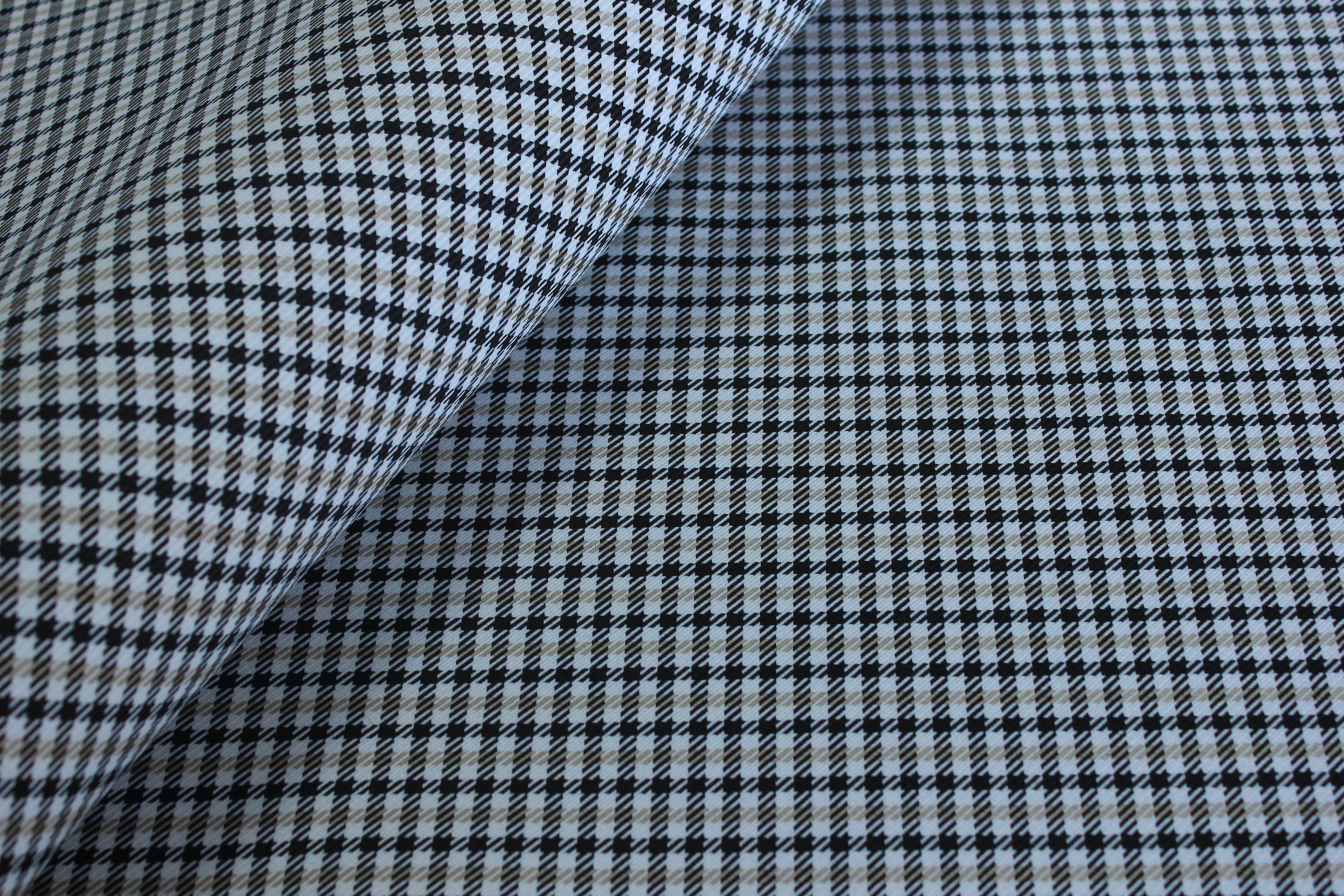 Pepita Beige Houndstooth Car Seat Upholstery Fabric Porsche - BMW Seat, Interior, Automobile, Door Headliner 4mm Foam Backed Restoration 150CM 55"