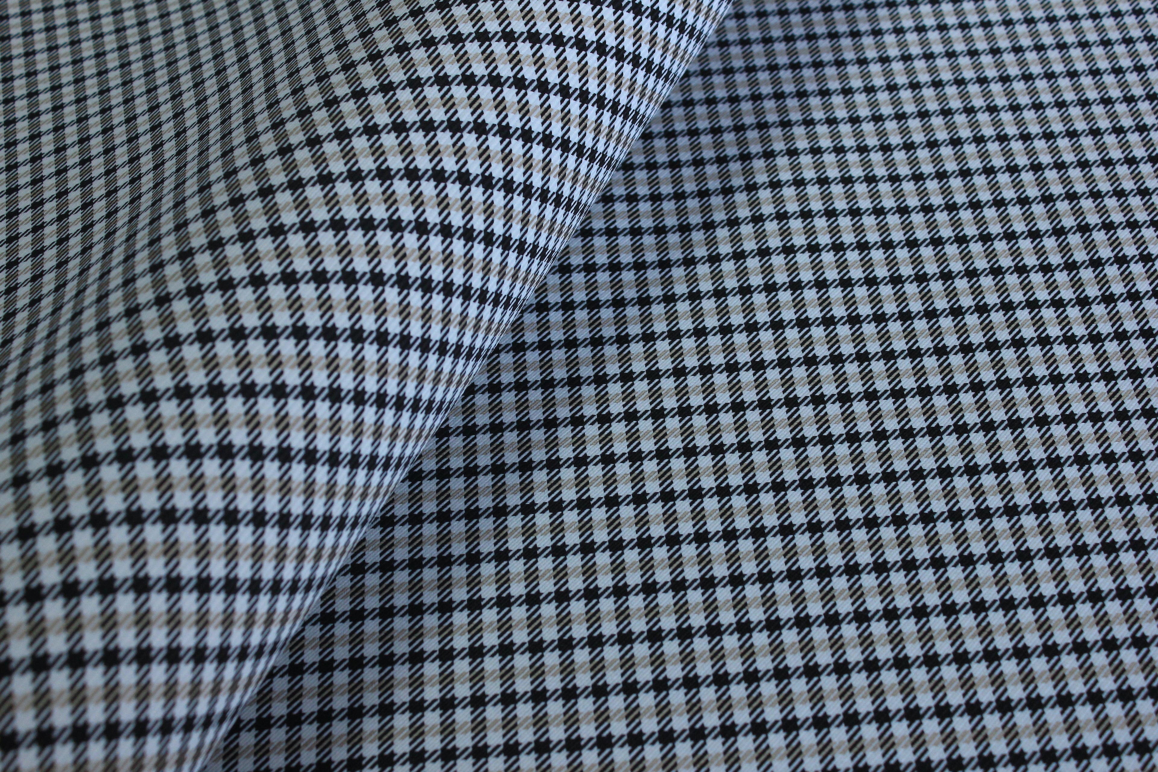 Pepita Beige Houndstooth Car Seat Upholstery Fabric Porsche - BMW Seat, Interior, Automobile, Door Headliner 4mm Foam Backed Restoration 150CM 55"