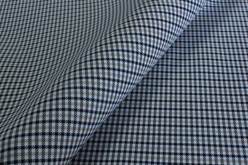 Tela para tapicería de asiento de coche Pepita Beige con diseño de pata de gallo, para Porsche y BMW, para interior de coche, tapizado de puerta, con respaldo de espuma de 4 mm, 150 cm (55")