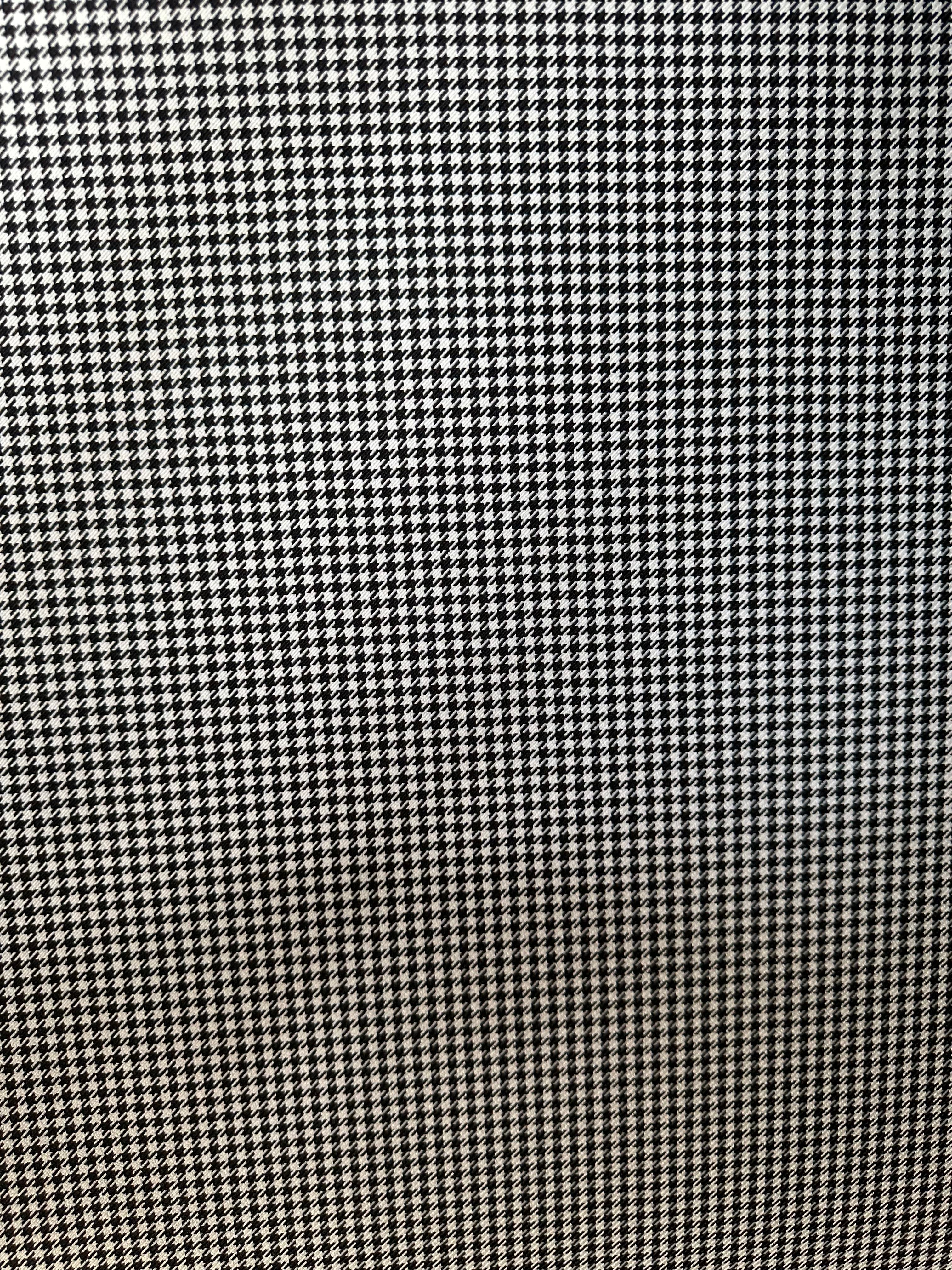 Pepita Houndstooth Car Seat Upholstery Fabric Porsche - Black White - BMW Seat, Interior, Automobile, Door Headliner 4mm Foam Backed Restoration 150CM 55"